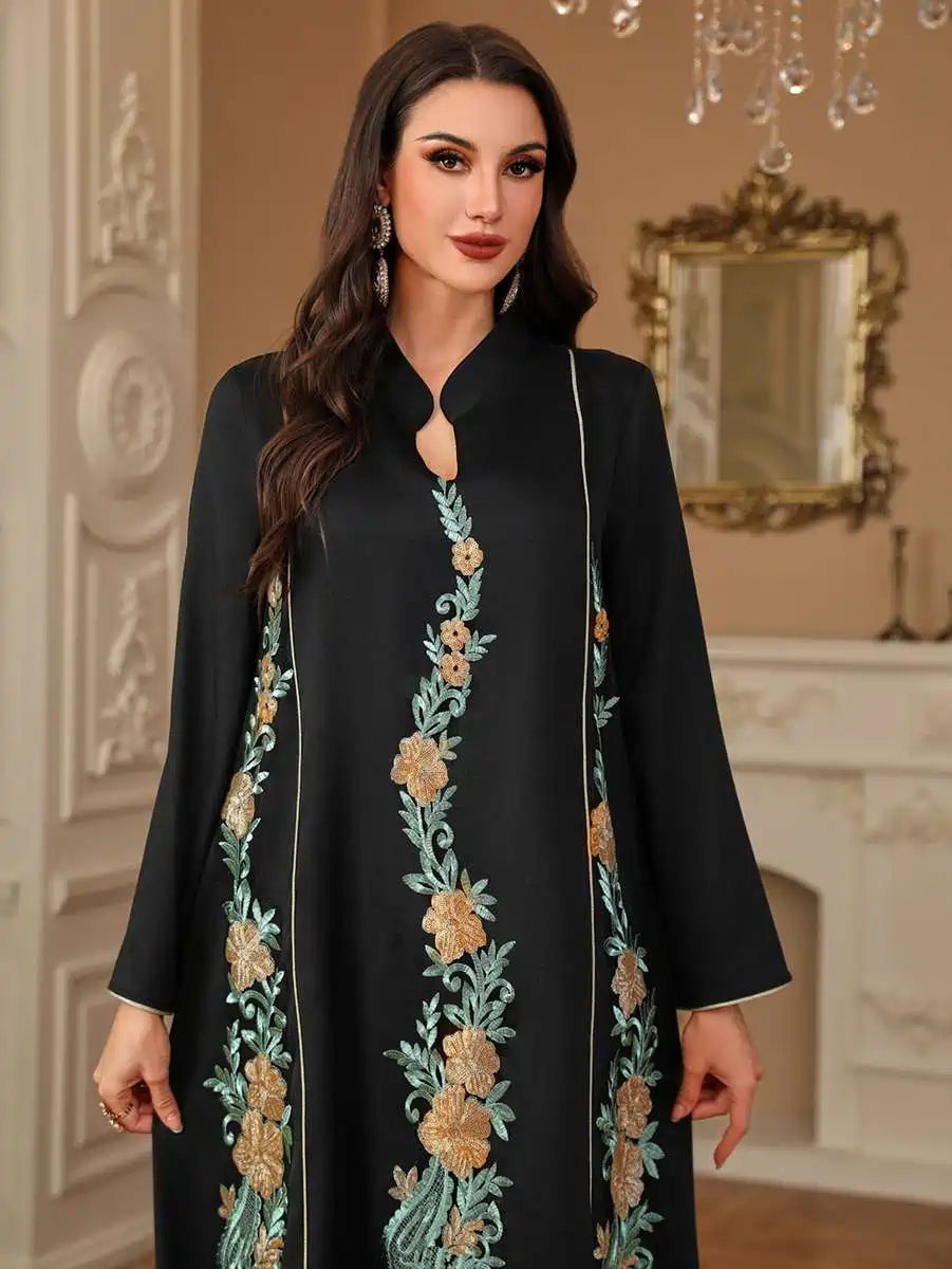 Elegant Eid Embroidery Caftan Dress for Women - Flowy Party & Wedding Kaftan Gown #244215 | Perfect for Eid Celebrations, Bridal Showers & Special Occasions