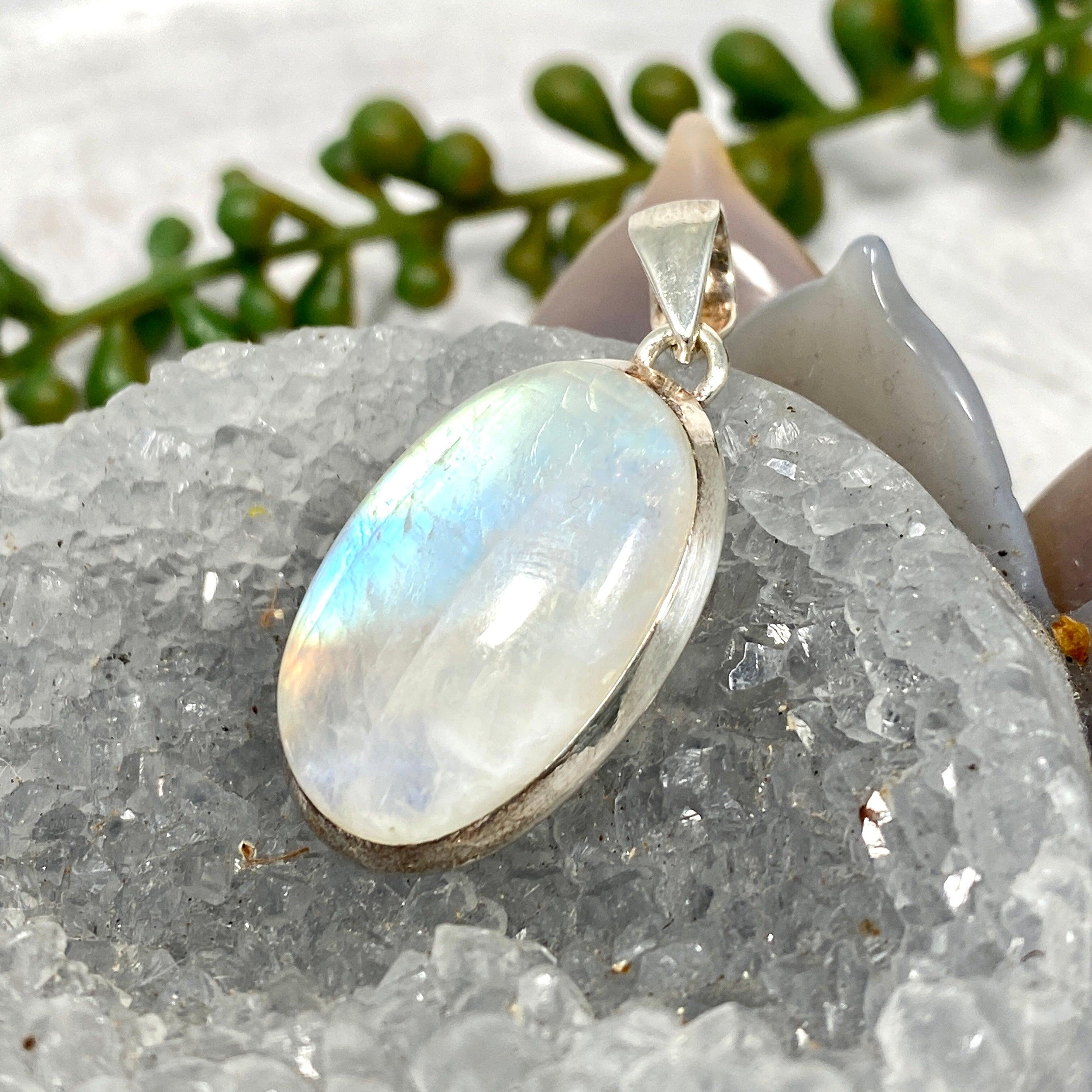 Moonstone Oval Pendant Necklace KPGJ2795 - Elegant Gemstone Jewelry for Women, Perfect for Weddings, Parties & Everyday Wear