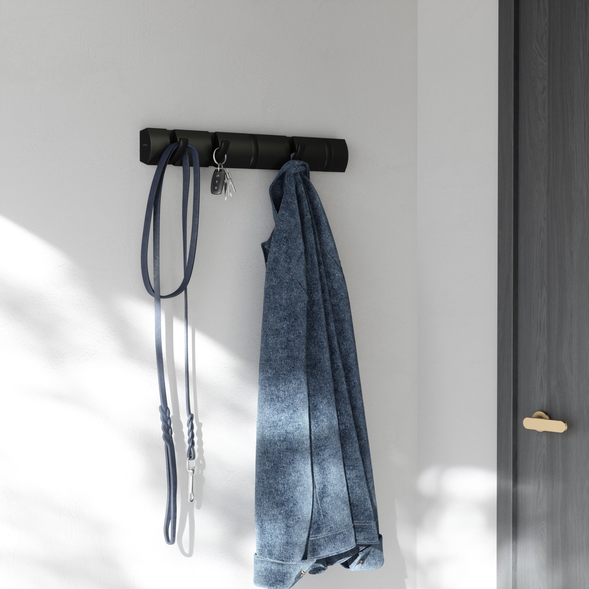 Flip 5 Wall Hook - Heavy Duty Adhesive Hooks for Hanging Decor, Keys & Towels - Perfect for Bathroom, Kitchen & Bedroom Organization