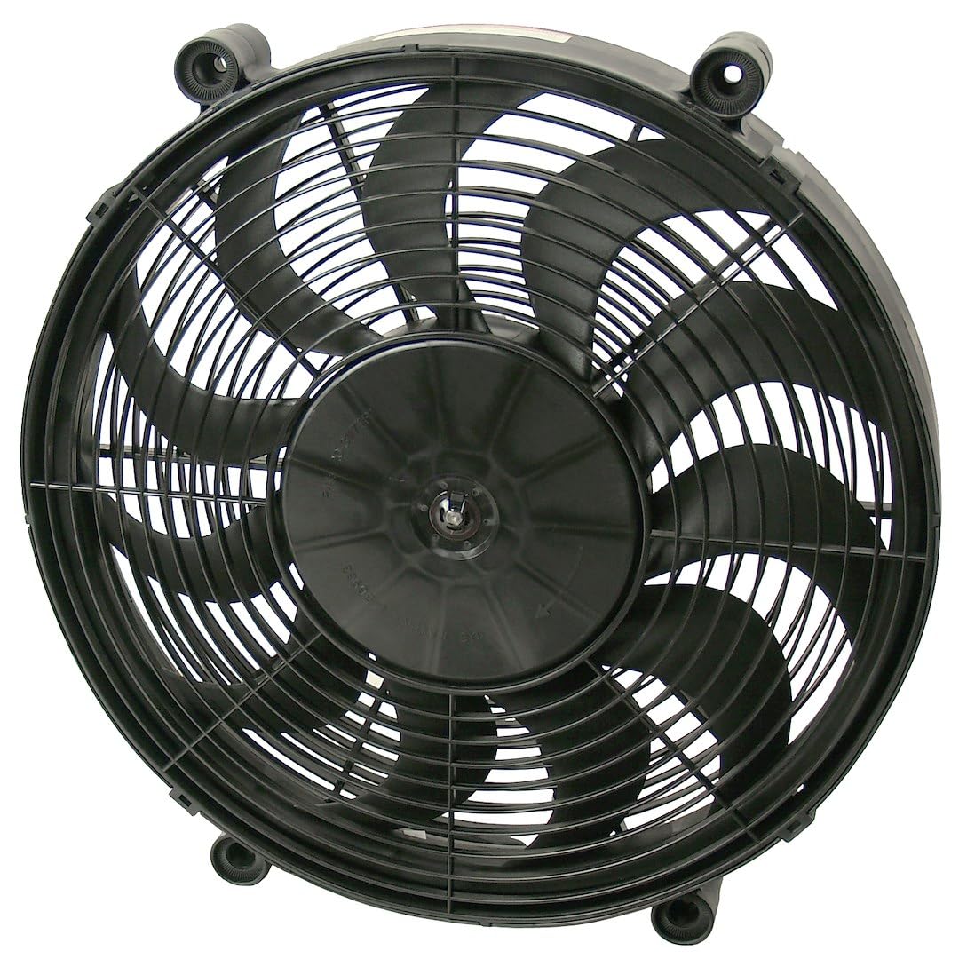 Derale 16217 17-Inch High Performance Electric Radiator Cooling Fan - Black - Perfect for Car, Truck & SUV Engine Cooling Systems