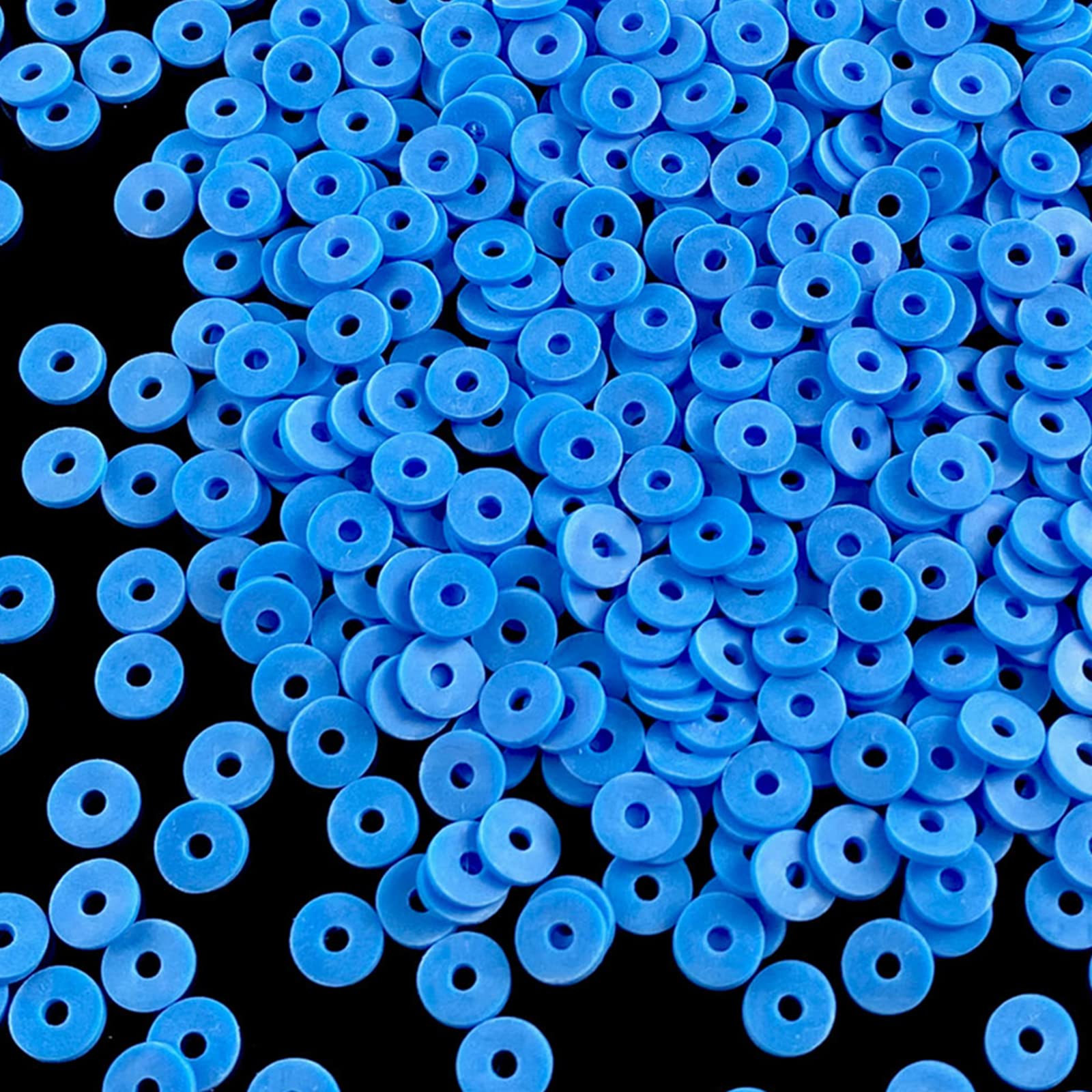 3000pcs 6mm Blue Heishi Beads - Polymer Clay Flat Round Spacer Beads for Jewelry Making, DIY Bracelets, Necklaces, Earrings - Perfect for Handmade Crafts & Boho Accessories (Great for Beading, Gift Making & Fashion Jewelry Designs)