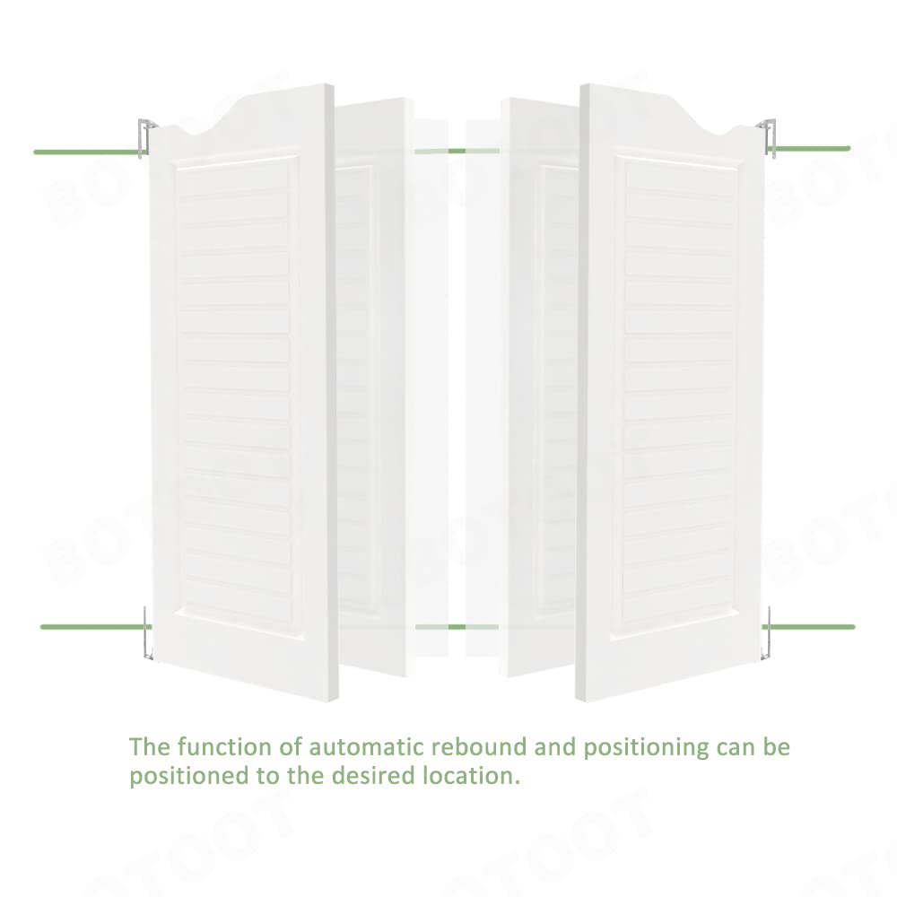 32 Inch White Swinging Door with Horizontal Stripe Wave Top - Two-Way Opening for Coffee Bars, Kitchens & Bathrooms - Fits 24/30/32/36 Inch Widths - Perfect for Commercial Spaces & Home Renovations