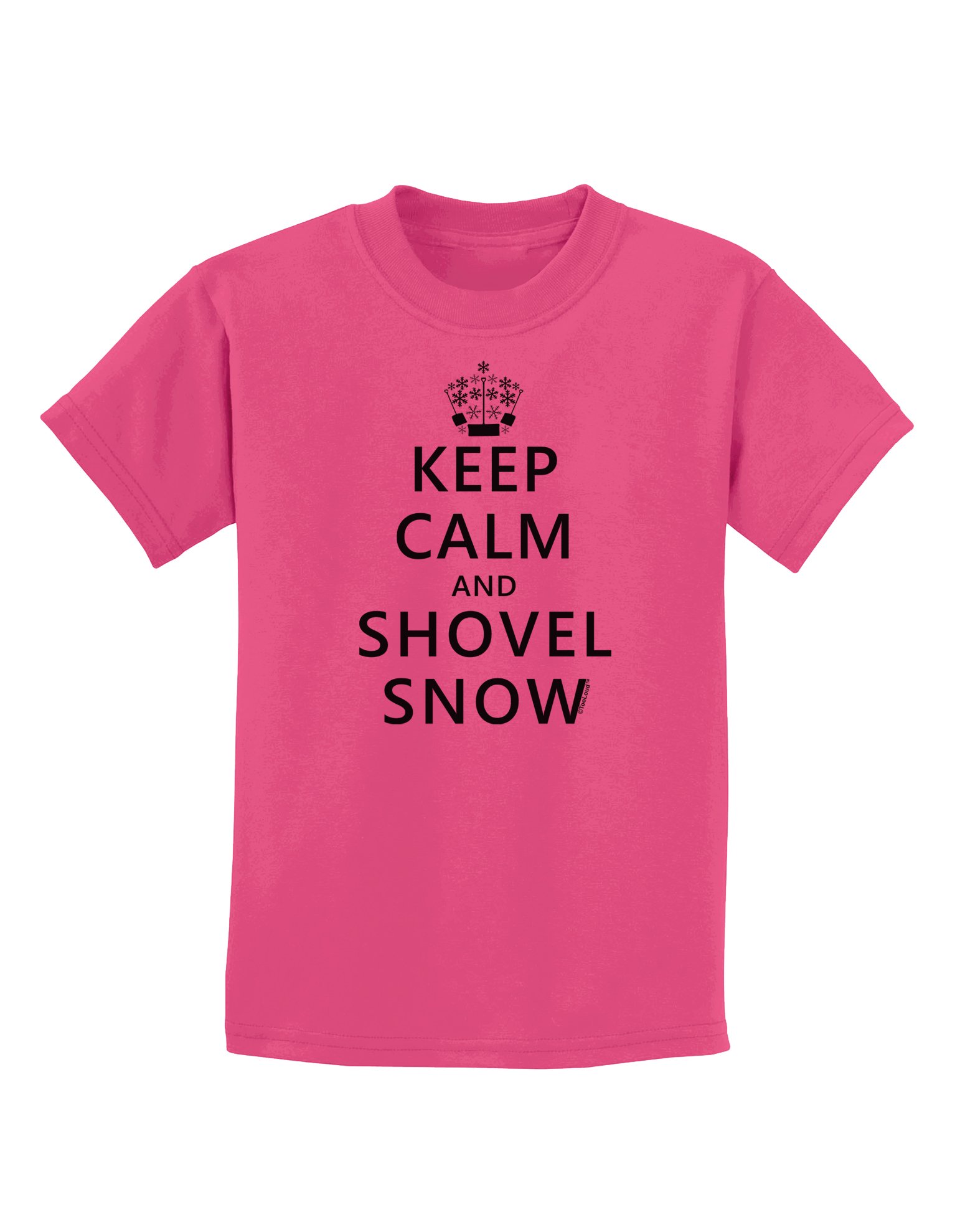Keep Calm and Shovel Snow Kids T-Shirt - Funny Winter Slogan Tee for Boys & Girls - Perfect for Snow Days, Outdoor Play & Christmas Gifts