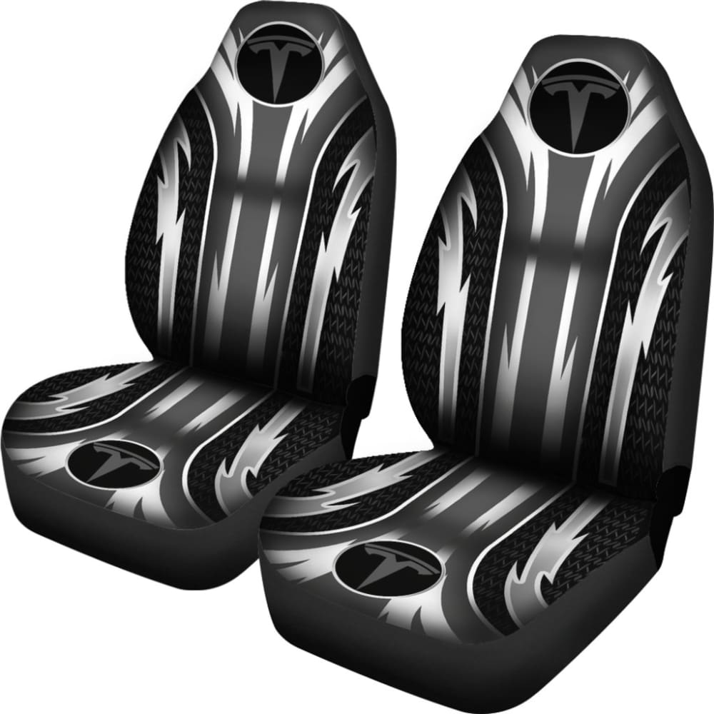 Premium 2-Piece Front Tesla Seat Covers - Grey (Model 144627) | Universal Fit for Model 3/Y/S/X | Waterproof & Anti-Slip Protection | Perfect for Daily Commute, Road Trips & Car Interior Upgrade