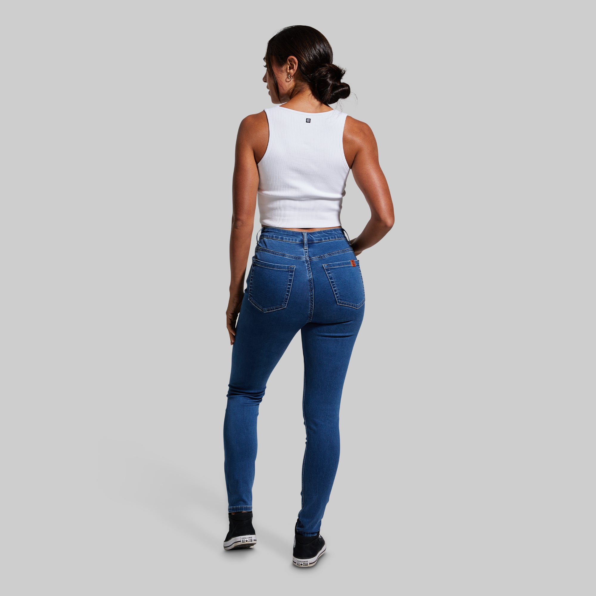 FLEX Stretchy High Rise Skinny Jeans for Women - Mid Wash Denim Pants | Comfortable Slim Fit Jeggings for Everyday Wear, Work & Casual Outfits