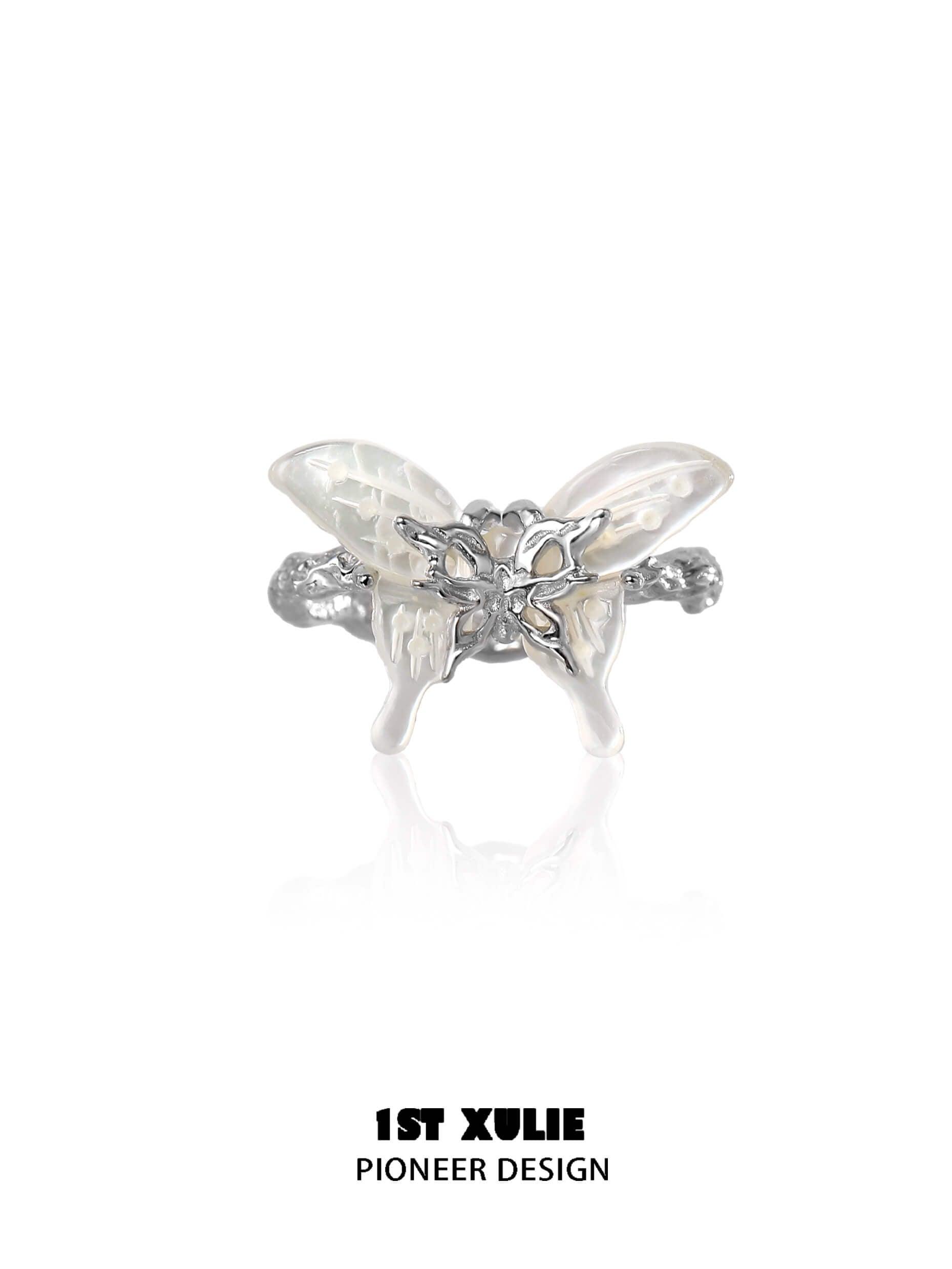 Whiterfly S925 Sterling Silver 24K Gold Plated Shell Ring for Women - Elegant Beach Jewelry Gift for Her, Perfect for Summer Vacation, Wedding & Party Accessories