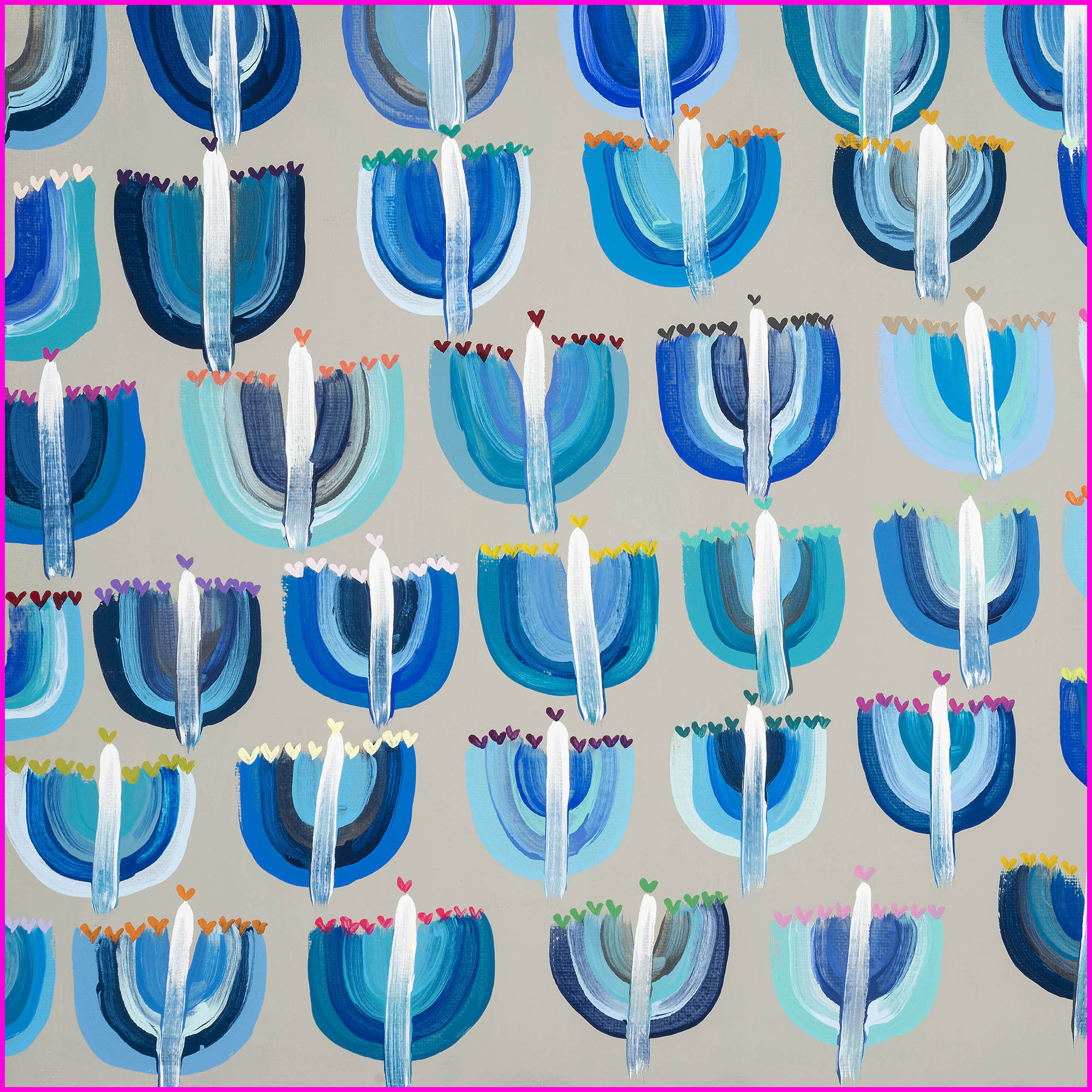 Premium Blue Menorah Napkins 18x18 Inch - Set of 4 Pack for Hanukkah Celebrations, Jewish Holiday Dinner Parties & Festive Table Decorations