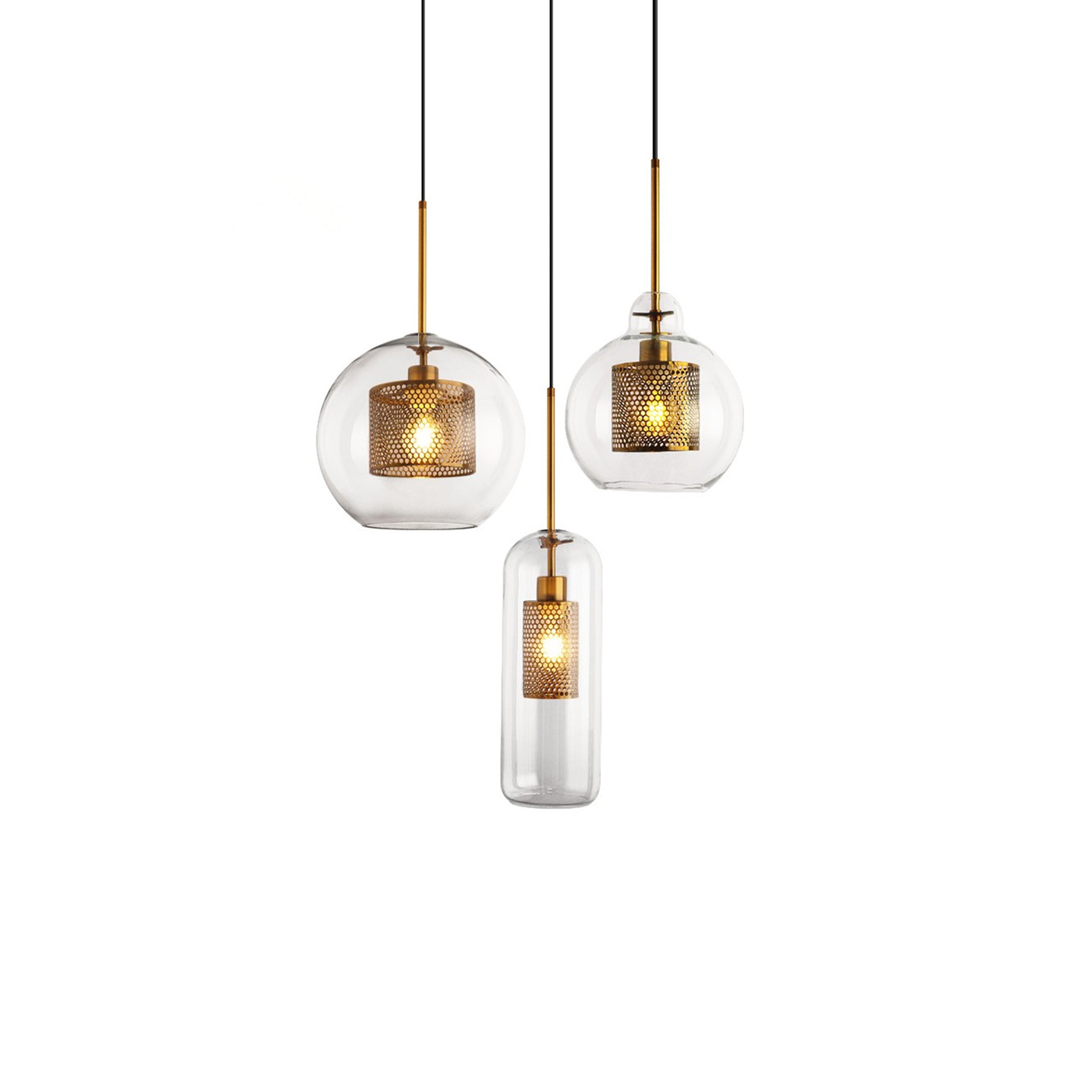 Chiswick Glass Pendant Light - Modern Hanging Ceiling Lamp for Kitchen Island, Dining Room & Bedroom Lighting