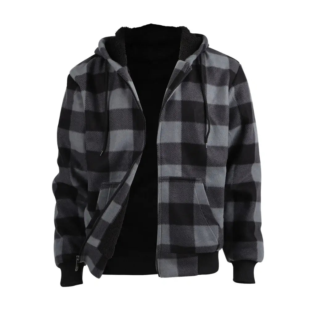 Men's Plaid Sherpa Lined Sweatshirt - Warm Flannel Shirt Jacket for Winter, Cozy Fleece-Lined Pullover for Outdoor Activities & Casual Wear