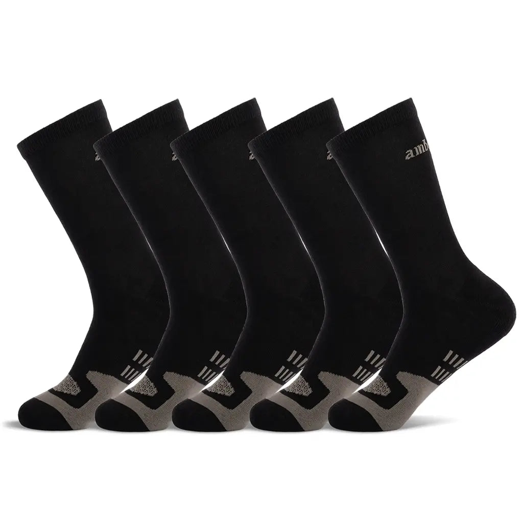 5 Pack of Black Cotton Ankle Socks for Men & Women - Breathable Comfortable Everyday Socks for Running, Gym, Work & Casual Wear - Obsidian Color