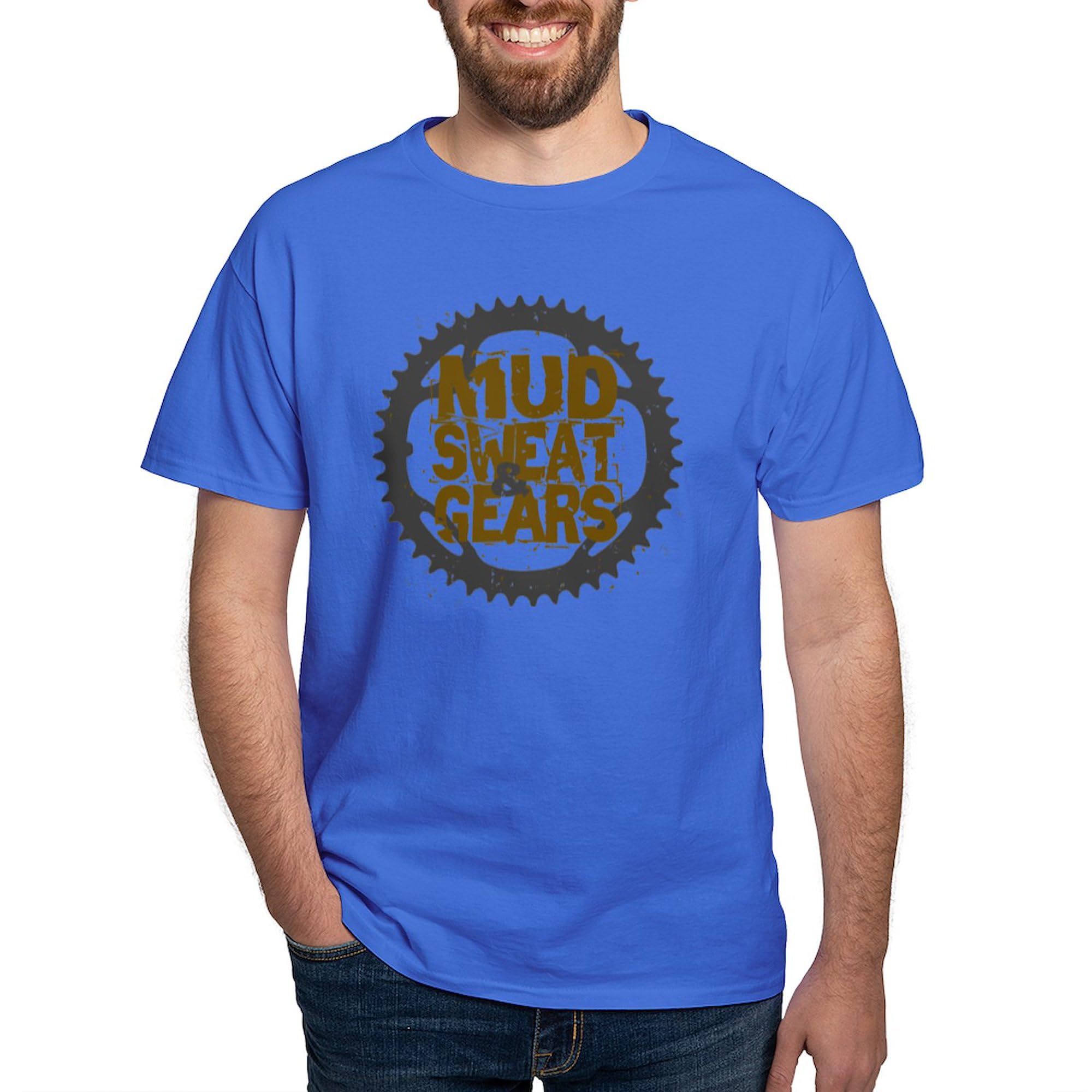 Mud, Sweat & Gears Dark T-Shirt for Men - 100% Cotton Classic Graphic Tee - Perfect for Casual Wear, Gym & Outdoor Activities