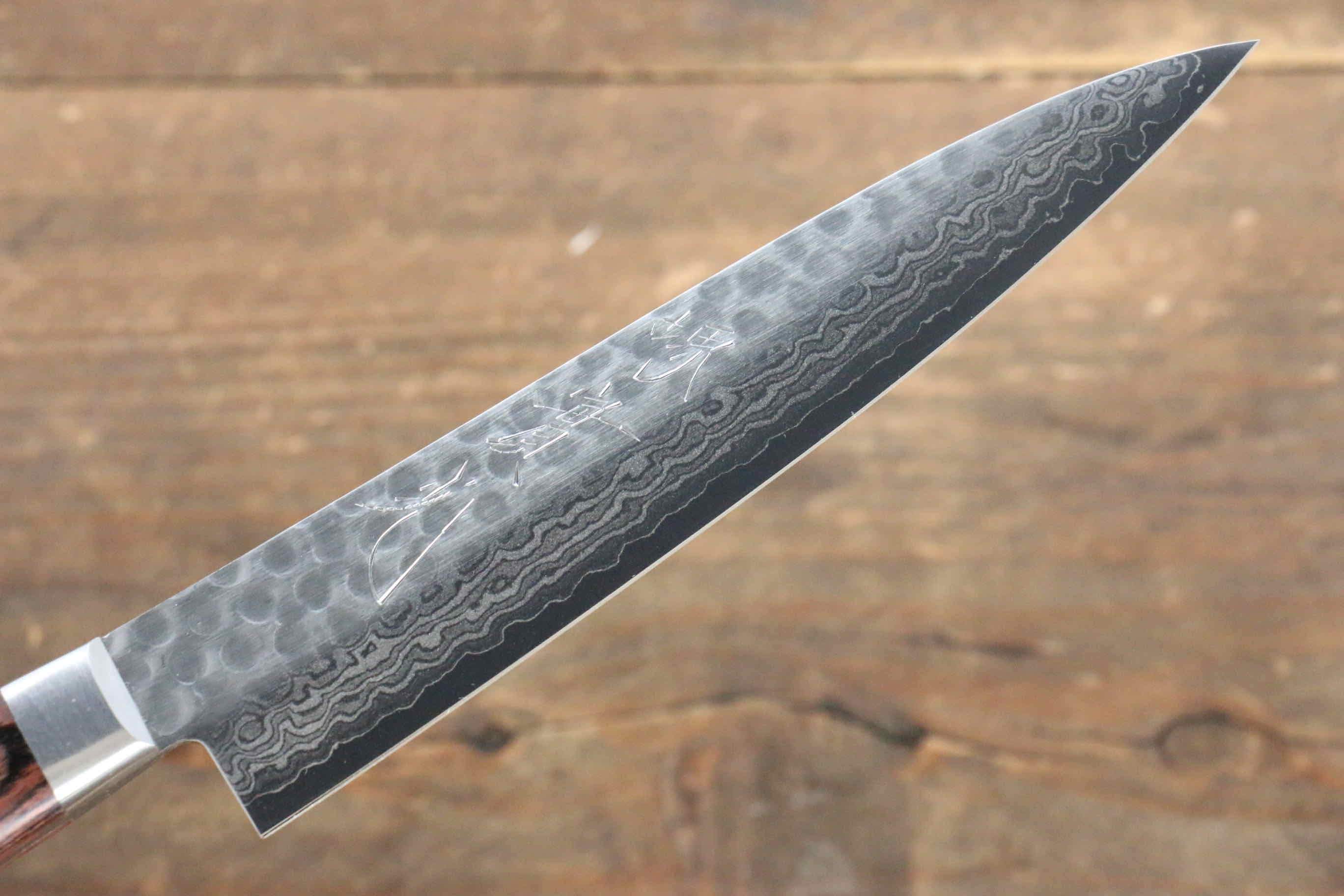 Jikko VG10 17-Layer Damascus Petty Utility Knife 135mm with Mahogany Handle - Perfect for Slicing, Peeling & Precision Kitchen Tasks