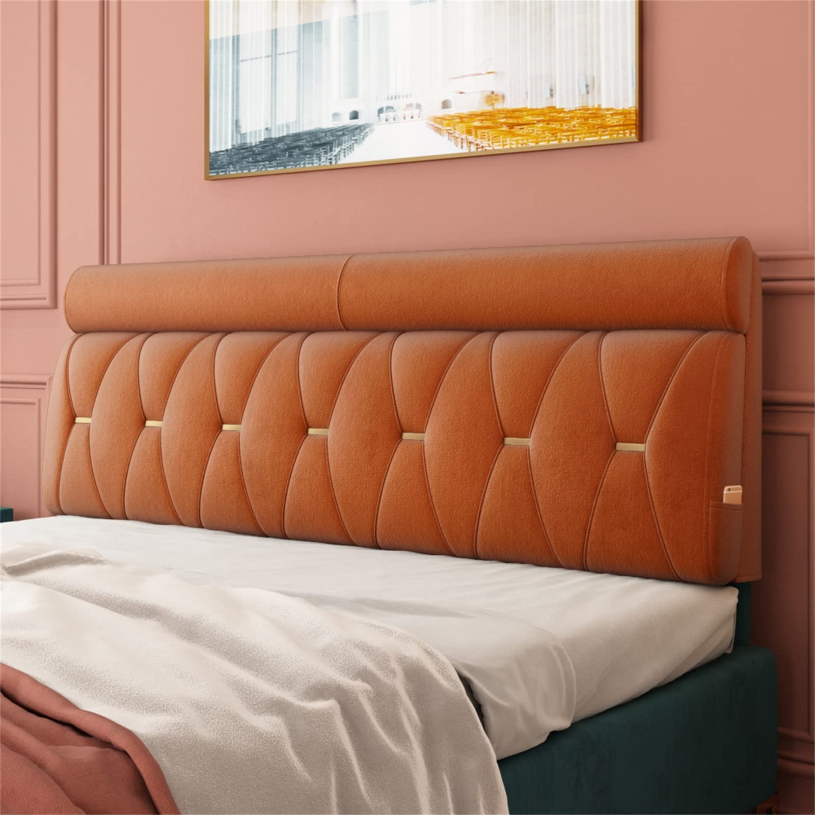 **Soft Wedge Headboard Cushion with Removable Cover - 74.8