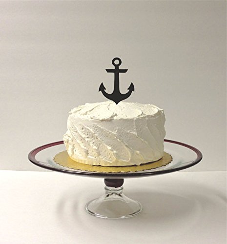 Nautical Anchor Wedding Cake Topper - Elegant Acrylic Beach Themed Cake Decoration for Wedding, Anniversary & Beach Party Celebrations
