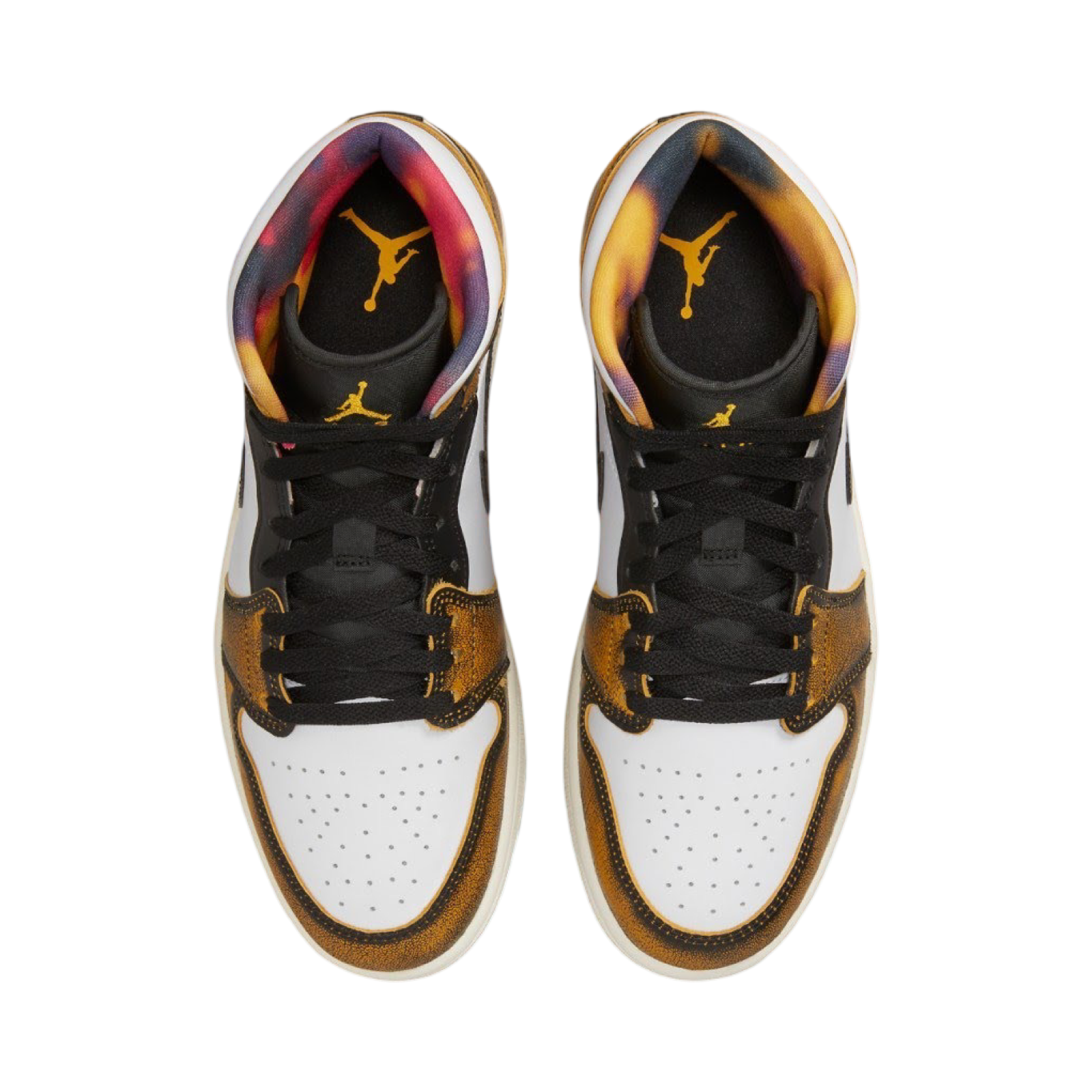 Air Jordan 1 Mid Orange Wear Away Sneakers - Men's Basketball Shoes for Streetwear & Casual Style | Perfect for Urban Fashion & Everyday Wear