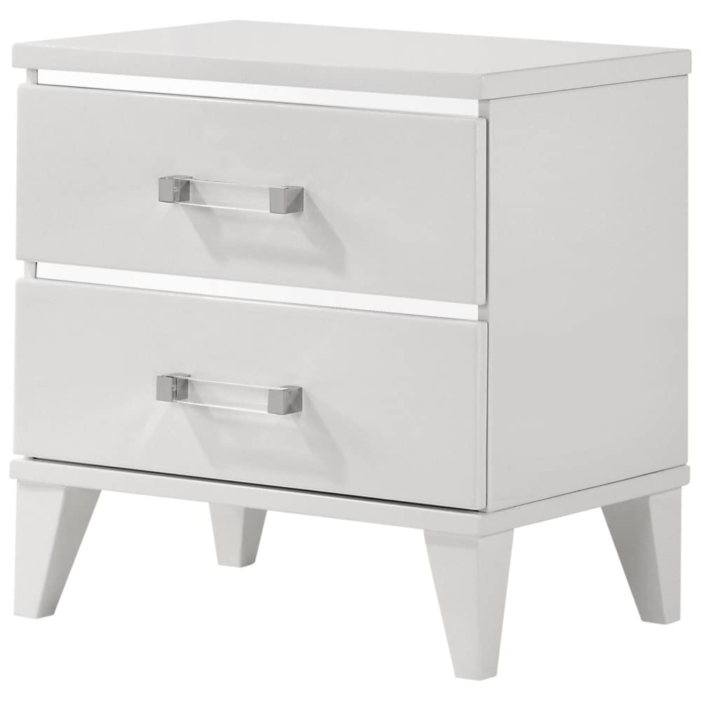 HuaZo White Finish Chelsie Nightstand - 23
