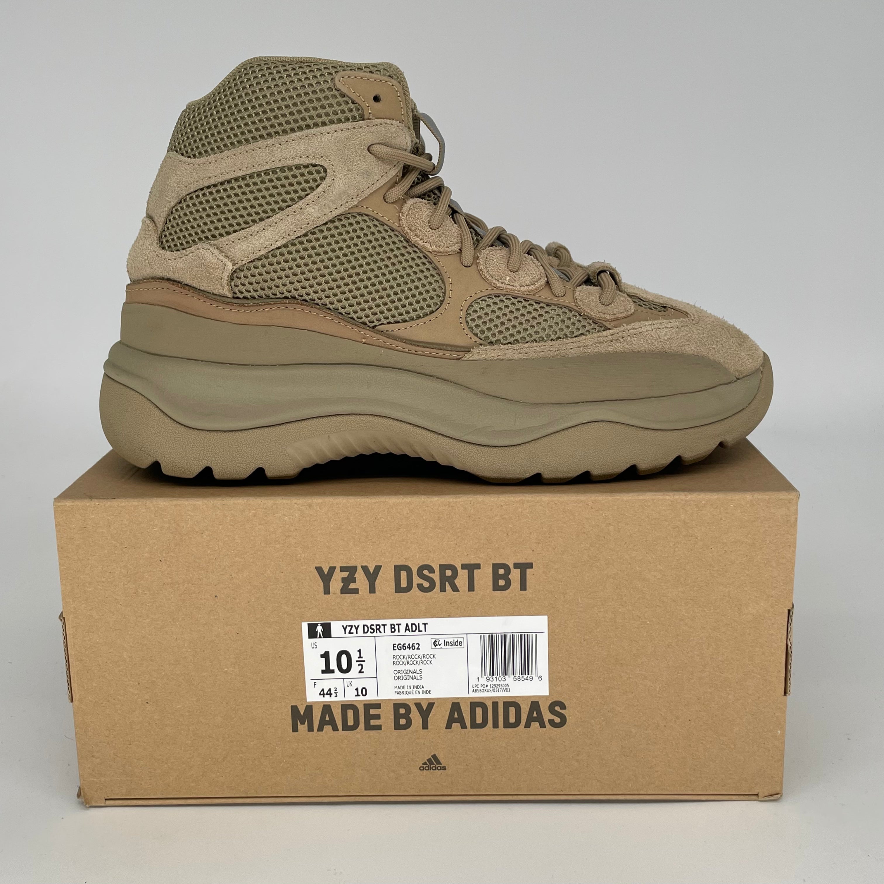 Adidas Yeezy Desert Boot Rock - Men's Size 10.5 / Women's 12W (Style EG6462) - Stylish & Comfortable Hiking Shoes for Outdoor Adventures & Urban Fashion