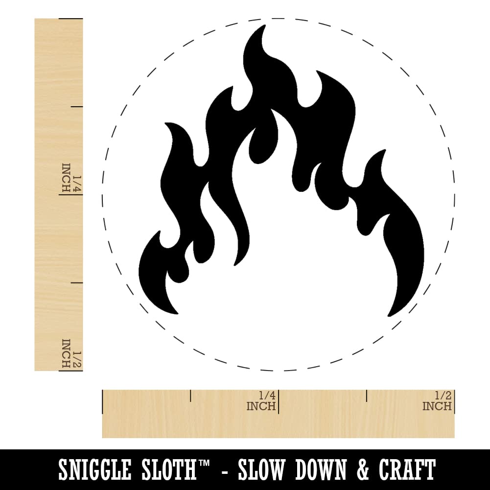 Fire Flame Burning Rubber Stamp - 1/2 Inch Mini Stamp for DIY Scrapbooking, Card Making, Journaling, and Planner Decoration