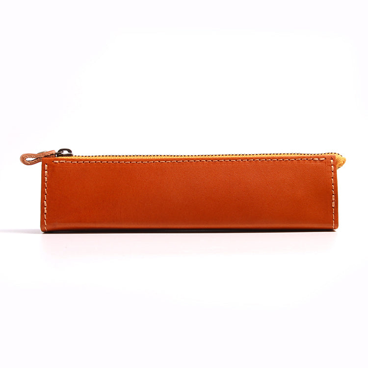 Premium Tochigi Leather Pencil Case - Handcrafted Japanese Genuine Leather Pen Holder for Students & Professionals - Perfect for Office, School & Travel Organization