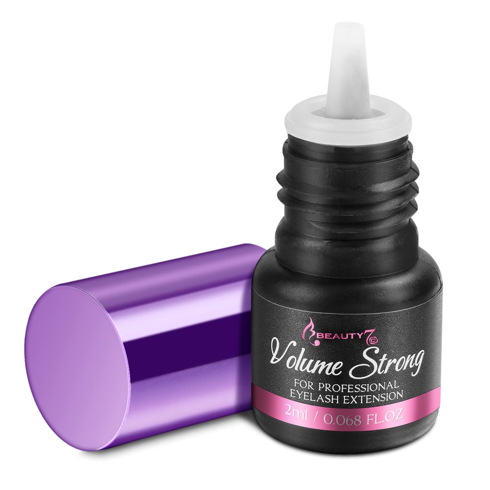2ml Black Eyelash Extension Glue - Extra Fast Drying in 1-2 Seconds, Strong Hold Lasts 5-8 Weeks - Professional Volume Lash Adhesive for Individual Extensions - Perfect for Salon Use & DIY Home Lash Applications