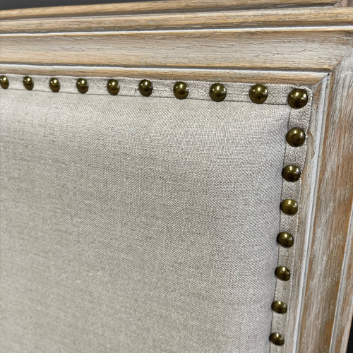Bambury Oak & Linen Upholstered Headboard Queen Size - Elegant Bedroom Furniture for Master Bed, Guest Room & Home Decor