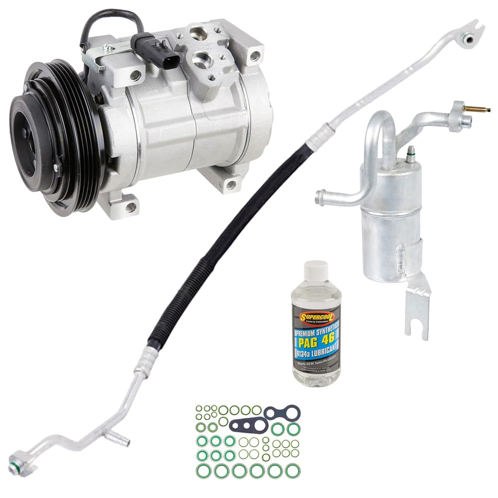 Chrysler PT Cruiser AC Compressor & A/C Kit (2007-2010 Non-Turbo Models) - Includes Drier, Expansion Valve, Oil & O-Rings - BuyAutoParts 60-81397RK - Perfect for AC System Repair & Replacement