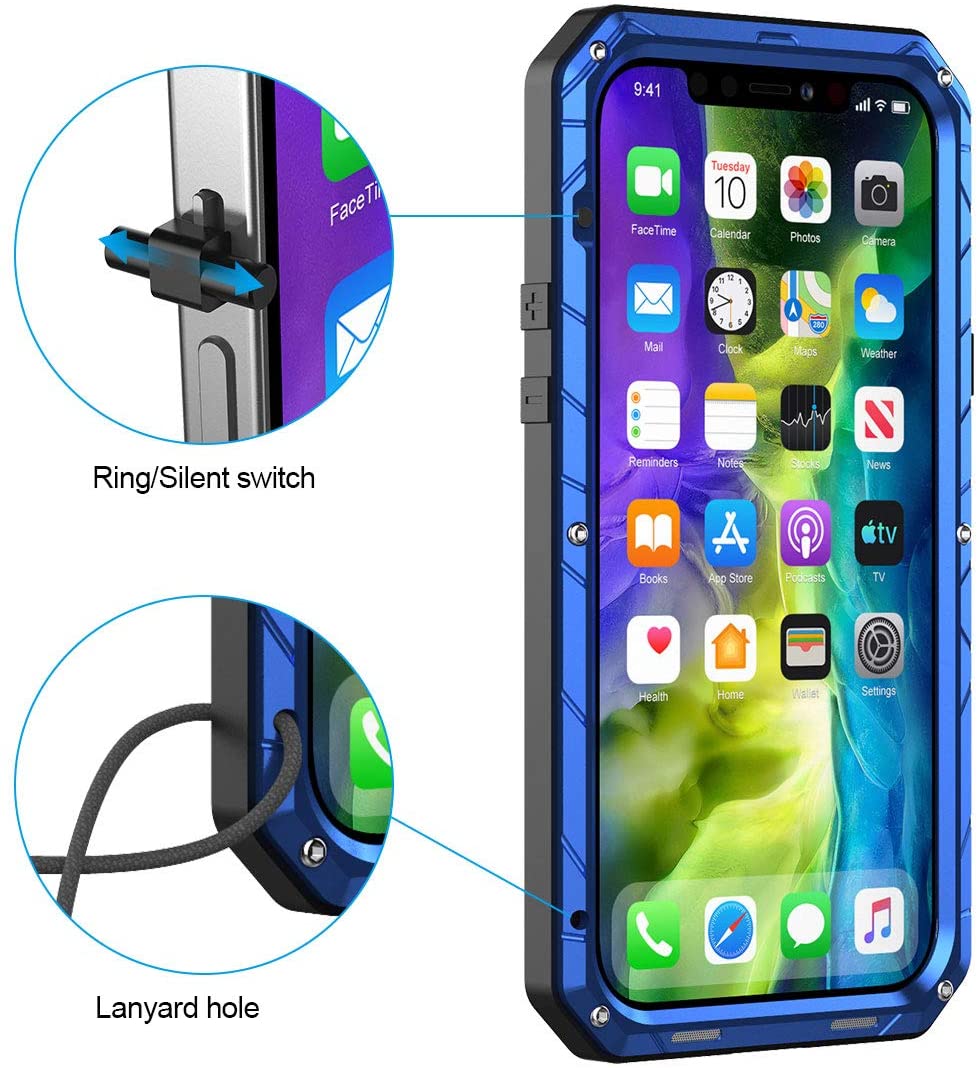 Premium Aluminum Metal Case for iPhone 12 & iPhone 12 Pro - Shockproof Bumper with Gorilla Glass Protection | Perfect for Everyday Use, Outdoor Activities & Travel Protection