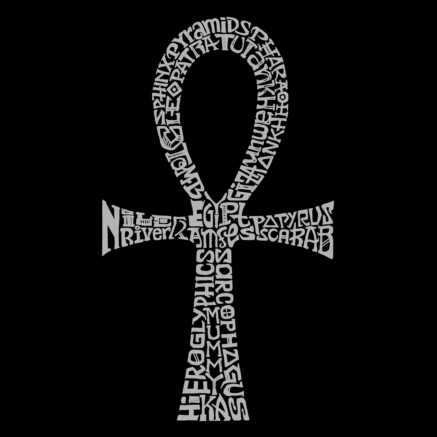LA POP ART Girl's Word Art T-Shirt - ANKH Design | Trendy Graphic Tee for Teens & Women | Perfect for Casual Wear, Street Style & Festival Outfits