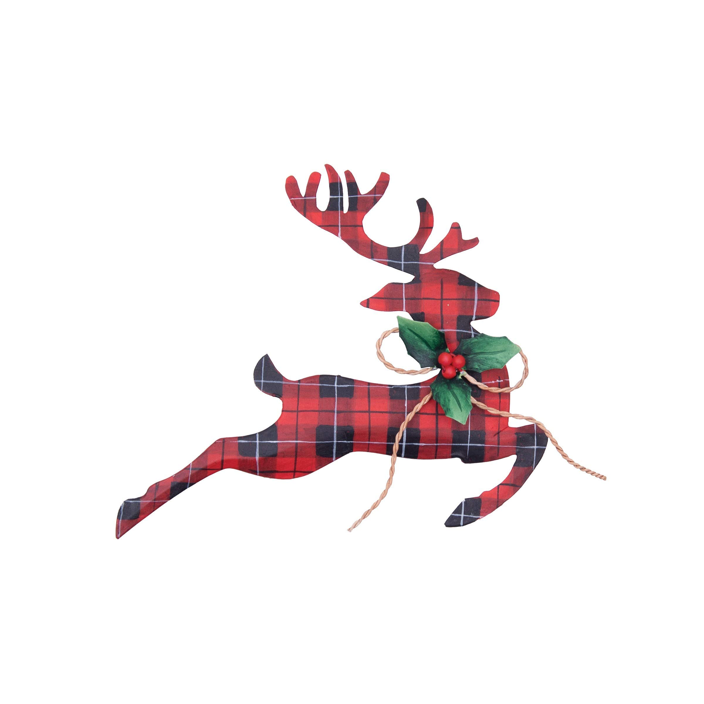 Franklin Deer Ornament - Red Christmas Holiday Decor for Home, Tree & Outdoor Holiday Display - Handmade Deer Figurine for Festive Decorations