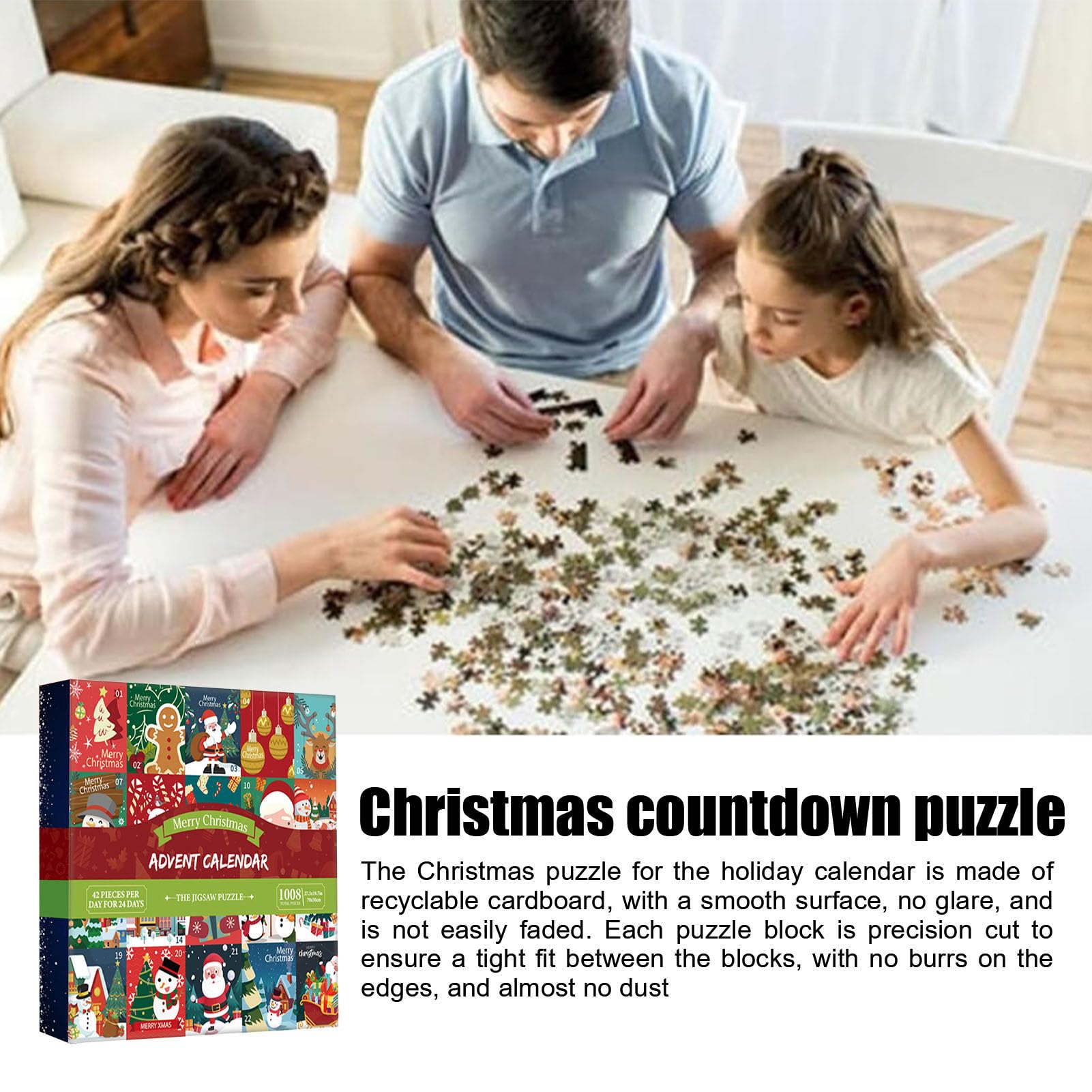 2023 Christmas Advent Calendar Puzzle - 24 Days Holiday Countdown with Fun Puzzles for Adults & Kids | Perfect Christmas Gift & Family Activity for Holiday Season