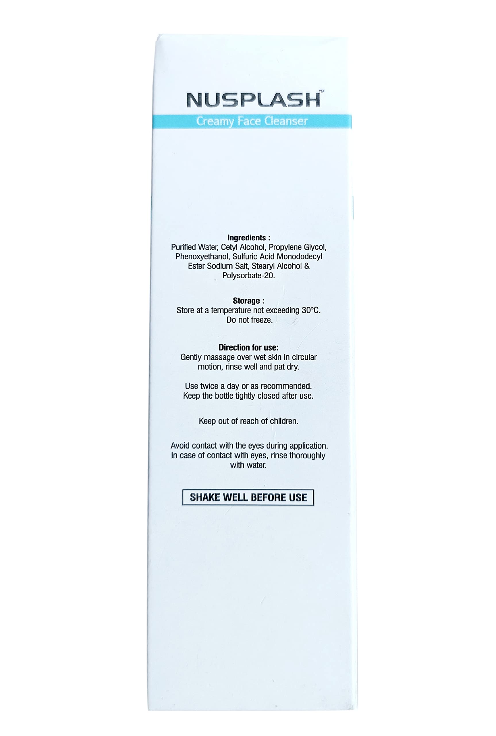 Nusplash Creamy Face Cleanser 125ml - Gentle Foaming Facial Wash for All Skin Types | Perfect for Daily Skincare Routine & Travel
