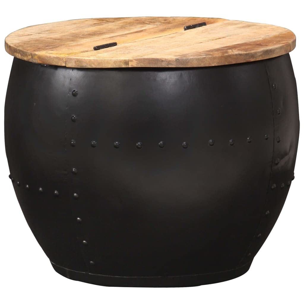 CHARMMA 20.9 Inch Round Coffee Table - Solid Mango Wood, Modern Living Room Furniture for Small Spaces - Perfect for Apartments, Dorms & Cozy Home Decor