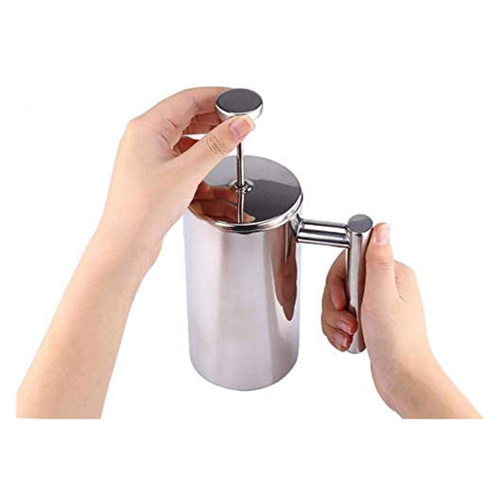 Premium Stainless Steel French Press Coffee Maker - 12 oz Double Wall Insulated Coffee & Tea Brewer Pot - Keeps Coffee & Tea Hot for Hours - Perfect for Home, Office, Camping & Travel Use