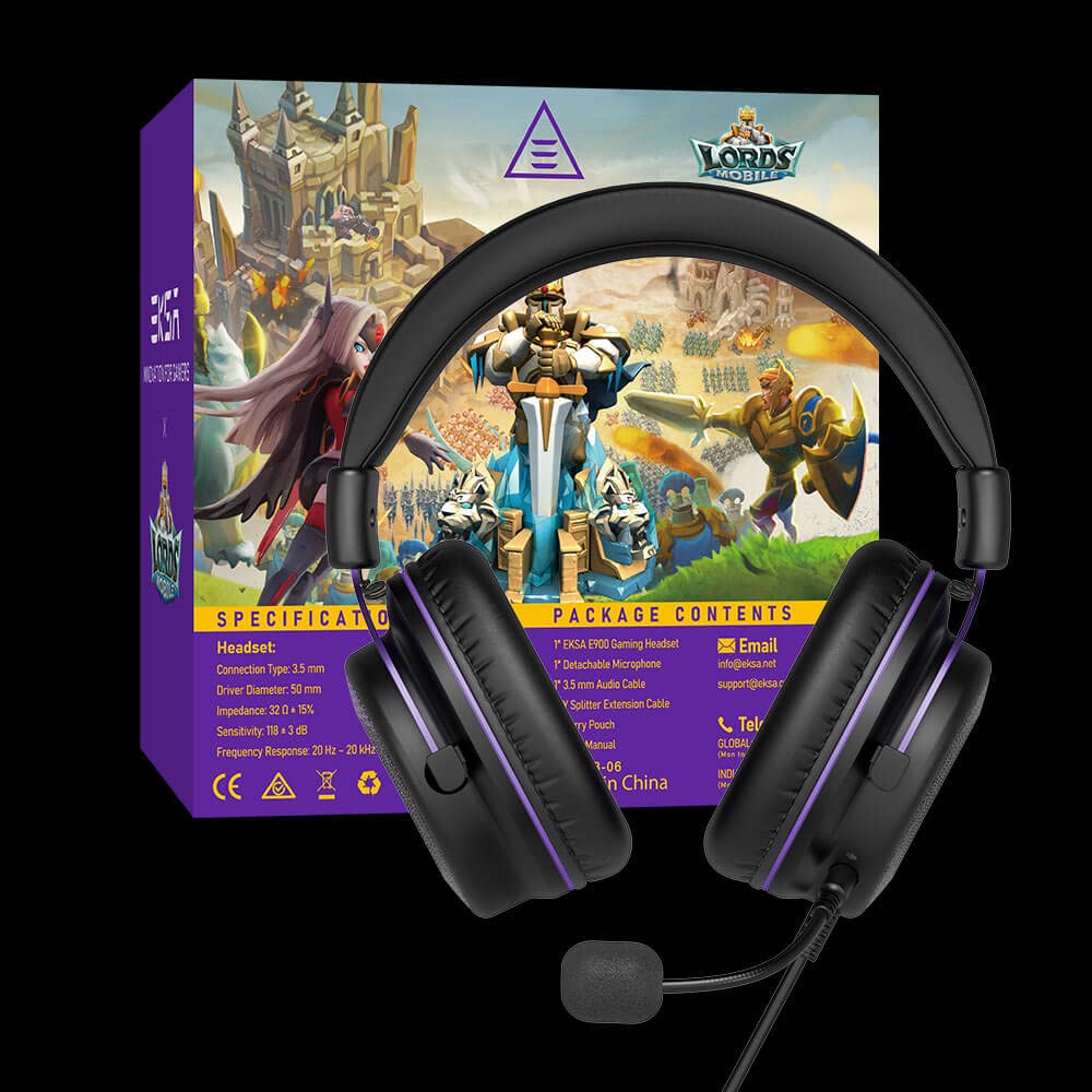 EKSA E900 Gaming Headset with Detachable Noise-Canceling Microphone - 3D Surround Sound Wired Headphones for PC, PS4, PS5, Xbox, Laptop (3.5mm Jack) - Perfect for Competitive Gaming, Streaming & Online Meetings
