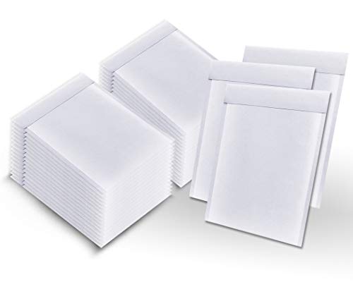 AMIFF 10.5 x 15 Inch White Kraft Bubble Mailers - Pack of 200 | Self-Sealing Waterproof Padded Mailing Envelopes | Sturdy Adhesive & Opaque Design | Perfect for Ecommerce Shipping, Small Business Packaging & Online Store Returns
