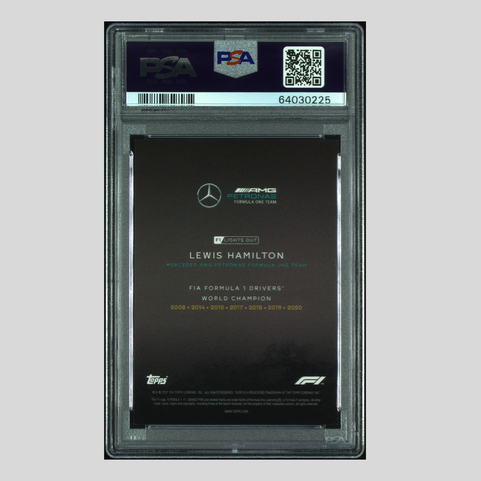 PSA 10 Lewis Hamilton 13/25 Purple Parallel Driver World Champion - Rare Collectible Trading Card for F1 Fans and Sports Memorabilia Enthusiasts