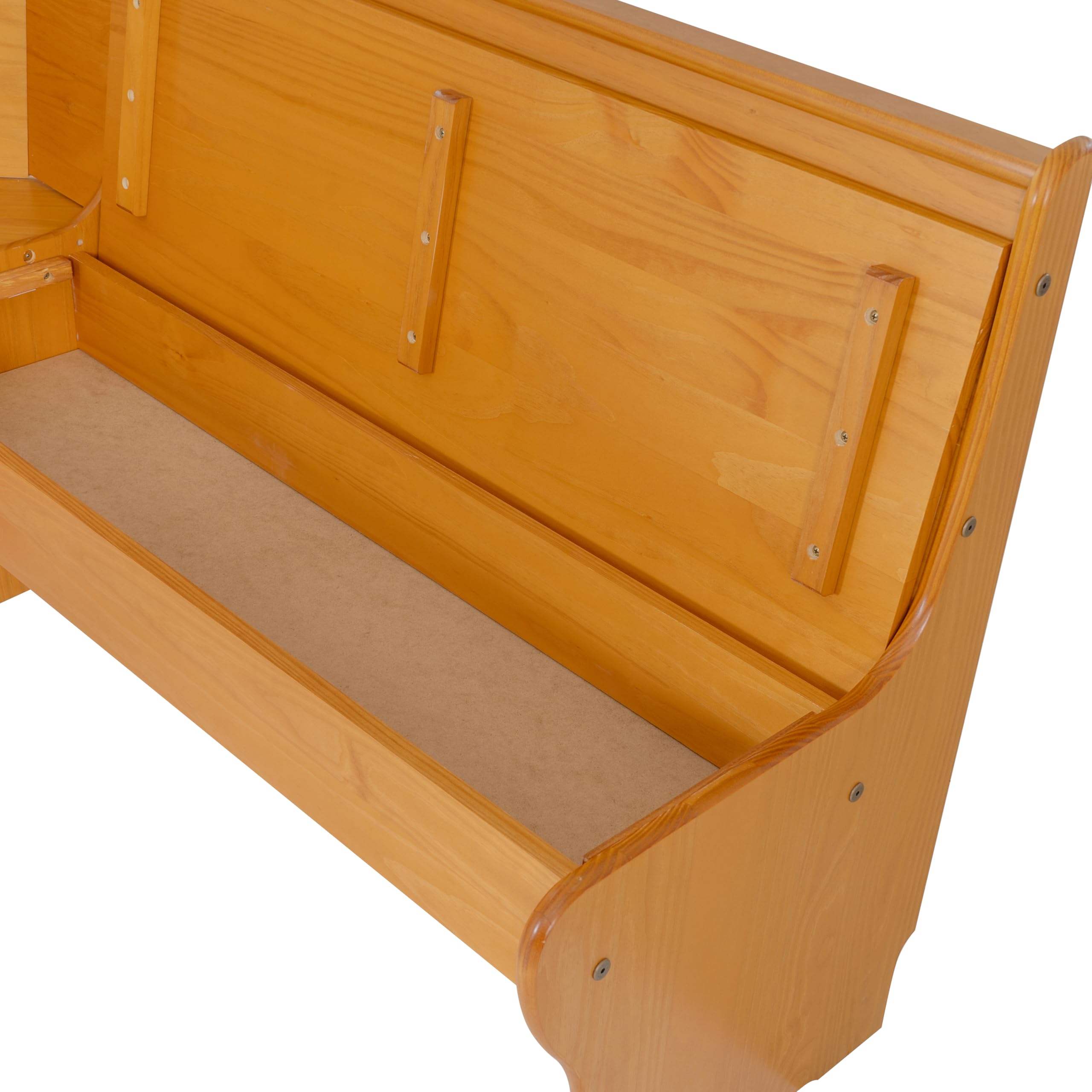 Linon Chelsea Kitchen-Nook Corner Unit in Natural Finish - Space-Saving Dining Set for Small Kitchens & Breakfast Nooks