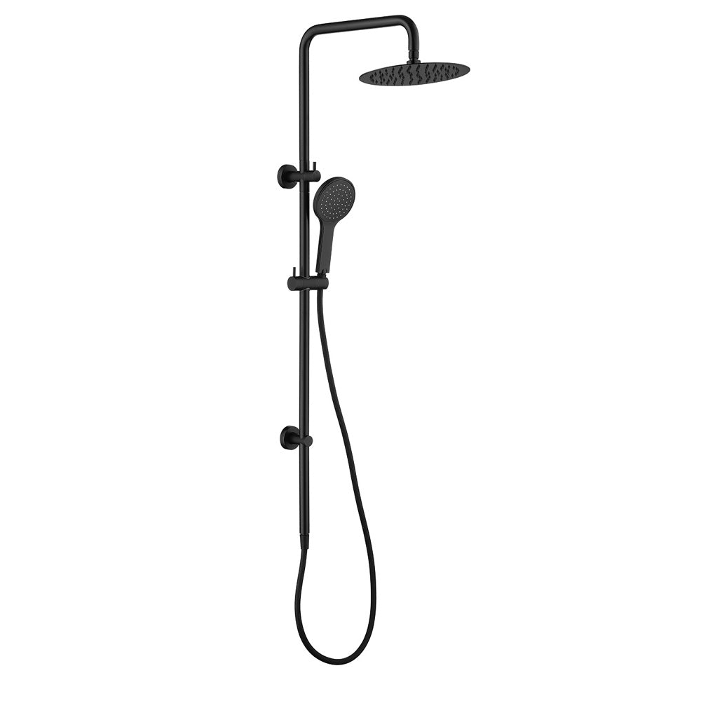 Fienza Kaya Twin Shower Head in Matte Black - High Pressure Rainfall Shower System for Bathroom & Spa Relaxation
