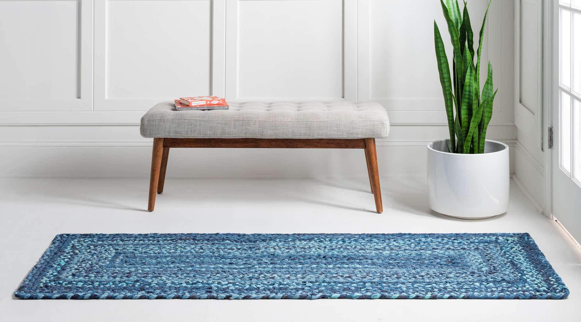 Unique Loom Braided Chindi Collection Area Rug - 2'6