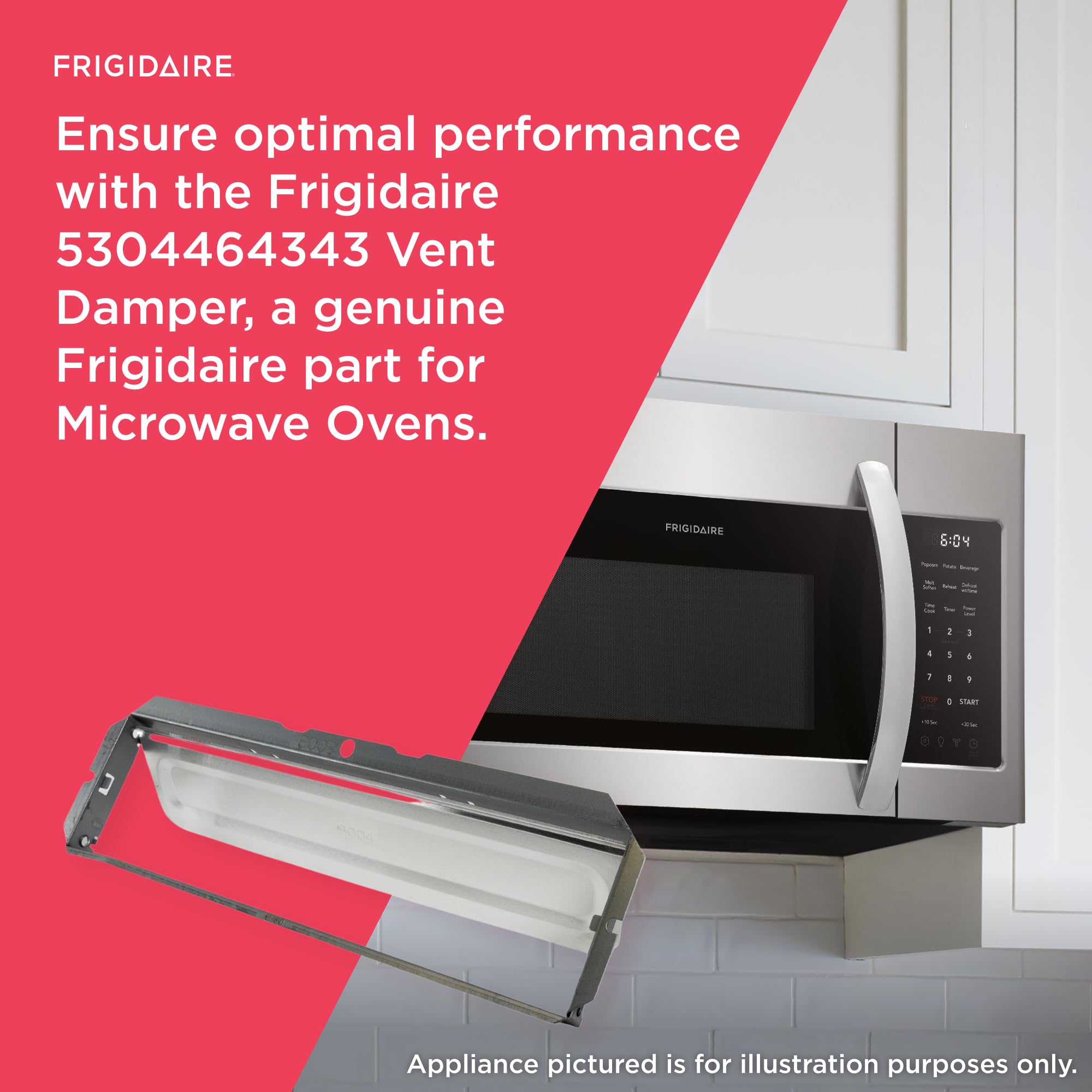 Frigidaire 5304464343 Microwave Oven Vent Damper - Replacement Part for Range Hoods & Over-the-Range Microwaves | Perfect for Kitchen Ventilation & Airflow Control