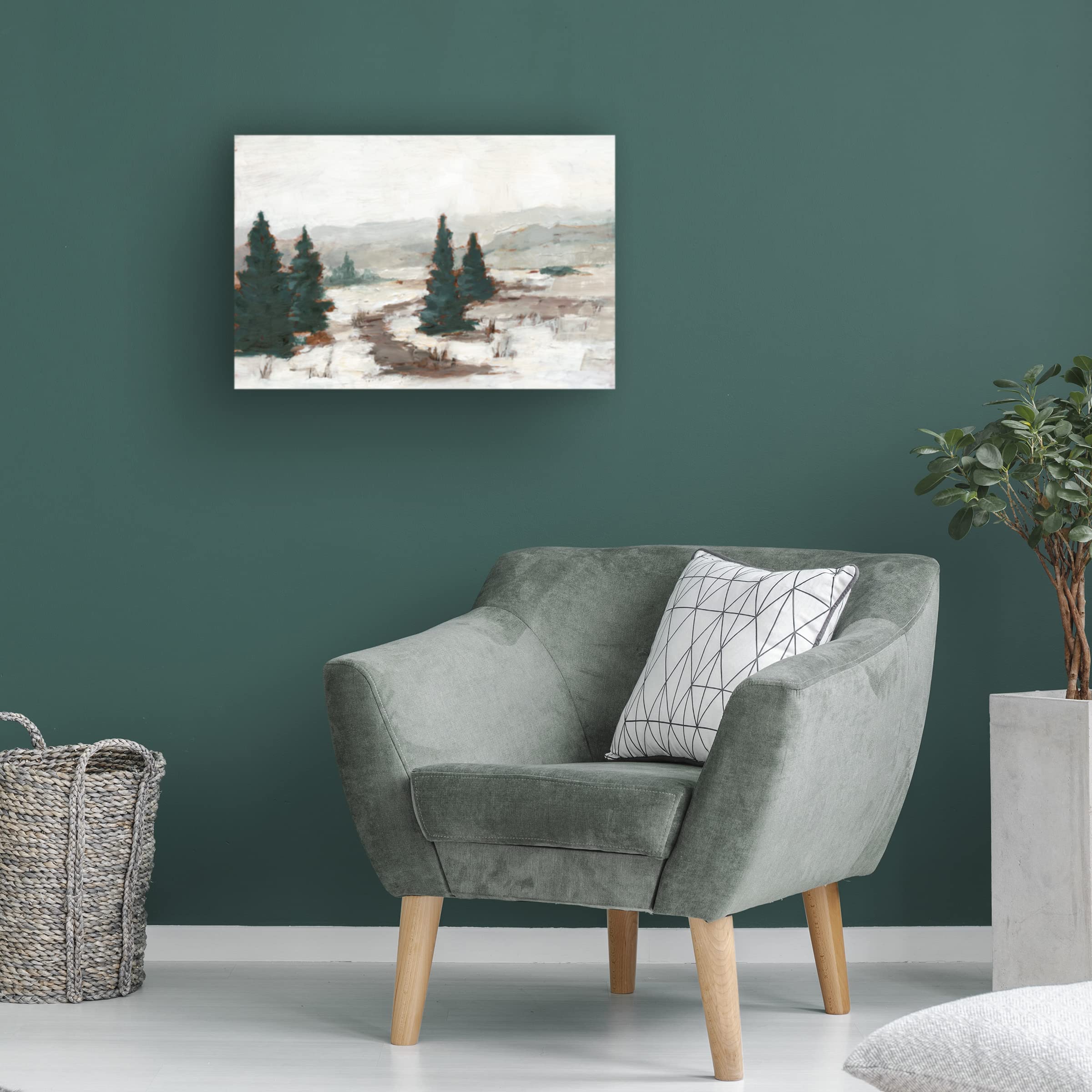 Ethan Harper 'Melting Snow I' Canvas Wall Art Print - 16x24 Inches Winter Landscape Painting for Living Room, Bedroom & Office Decor
