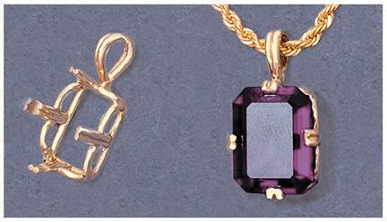 10x8mm & 20x15mm Emerald Cut Pendant Setting - Solid Sterling Silver or 14K Gold (Yellow/White) - Handcrafted in USA - Perfect for Engagement Rings, Anniversary Gifts & Jewelry Making