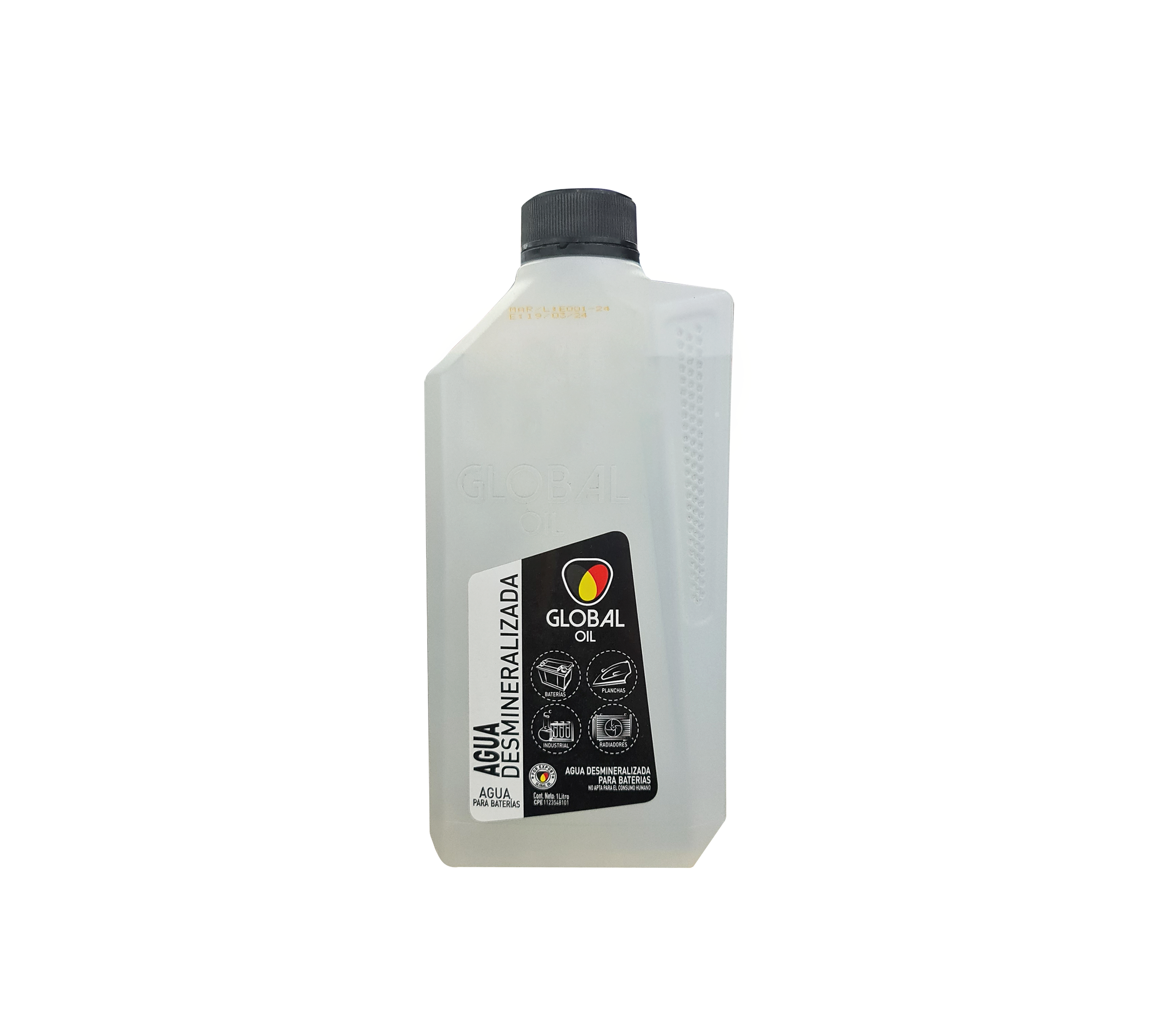 Global Oil Demineralized Battery Water - High Purity for Car, Motorcycle & Solar Batteries - Extends Battery Life & Performance
