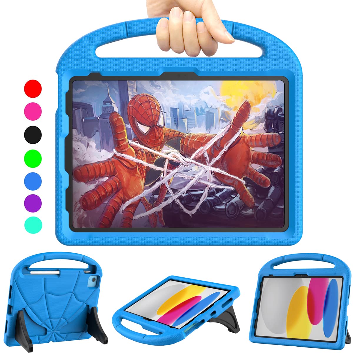 Lainergie Kids Shockproof iPad Case with Handle Stand - Compatible with iPad 11th Gen (A16) 2025, iPad 10th Gen 10.9