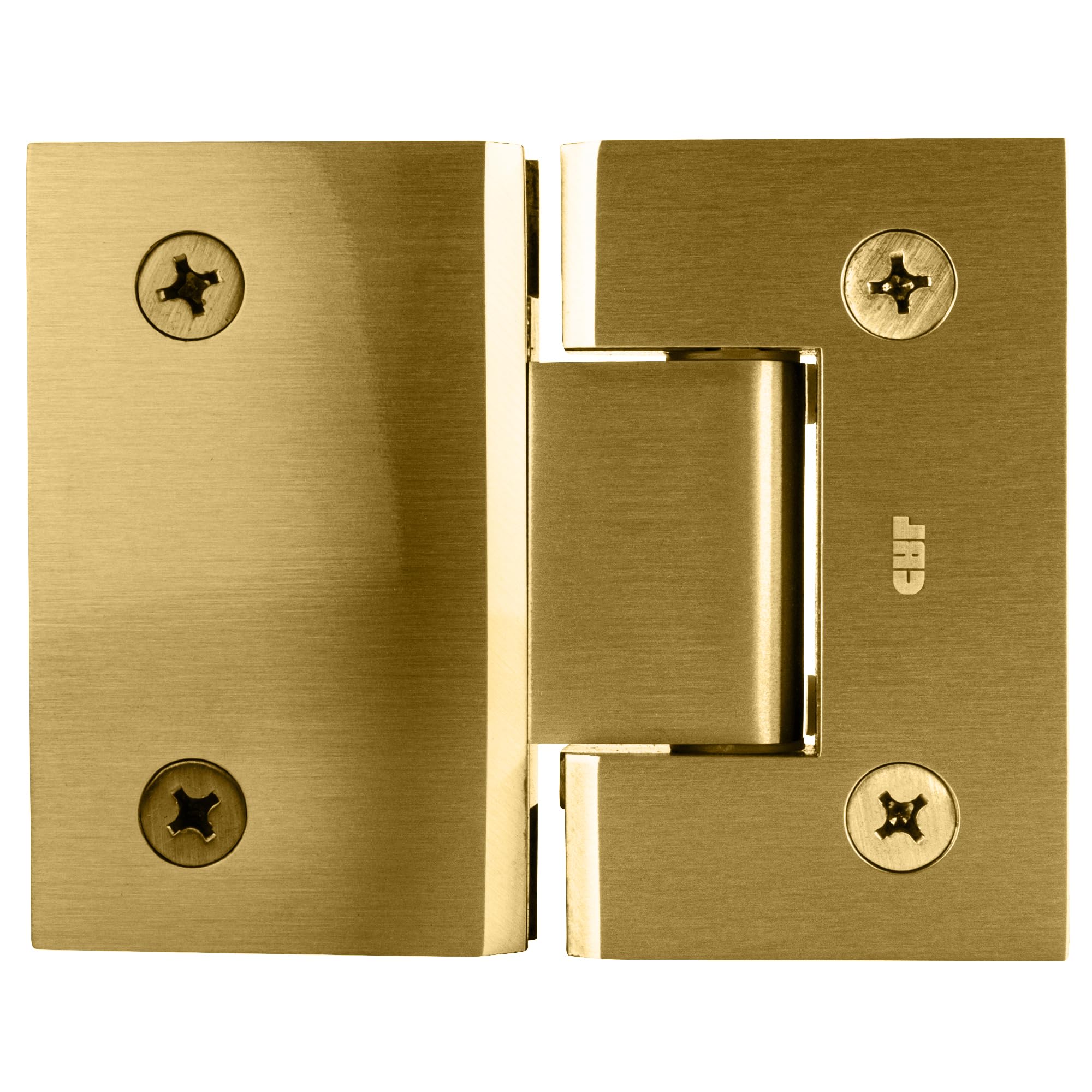 CRL GEN180SB Satin Brass Geneva 180 Series 180° Glass-to-Glass Hinge - Standard Size for Shower Doors, Display Cases & Glass Partitions