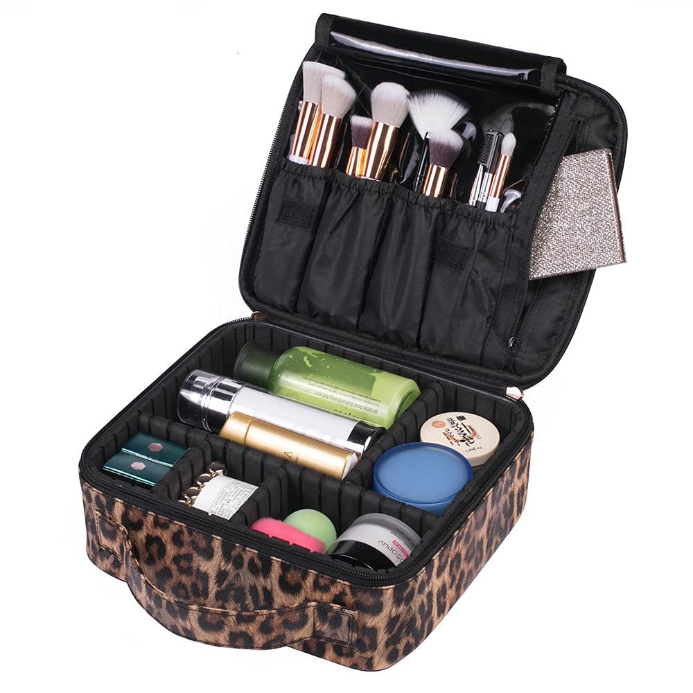 Professional Travel Makeup Train Case with Adjustable Compartments - Cosmetic Organizer Bag for Women | Makeup Brush, Toiletry & Jewelry Storage | Perfect for Travel, Salon Professionals & Home Organization