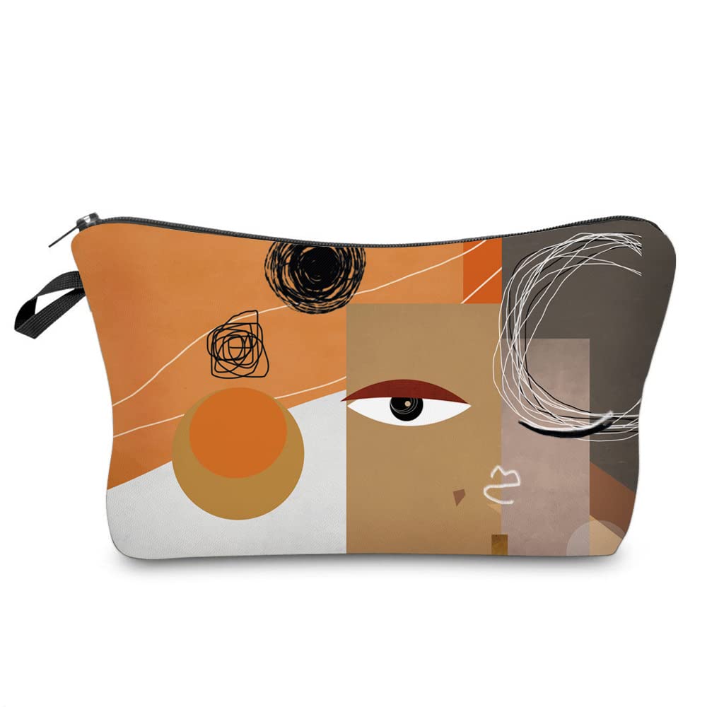 Abstract Face Cosmetic Bag for Women | Cute Makeup Pouch | Travel Toiletry Organizer | Gift for Girls, Teachers | Funny Small Purse Accessory | Perfect for Daily Use, Travel & Gifts