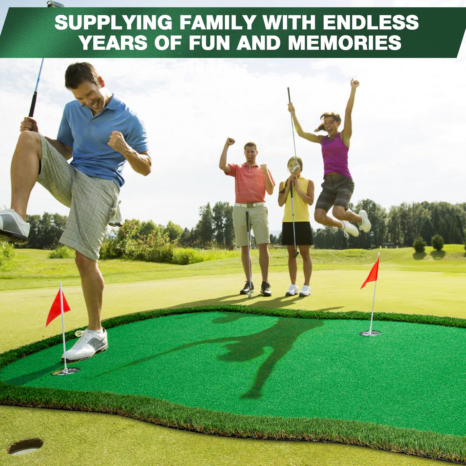 Premium 5x10ft Golf Putting Green Mat - Thickened Professional Indoor/Outdoor Practice Turf for Realistic Golf Training | Perfect for Home, Office & Backyard Use
