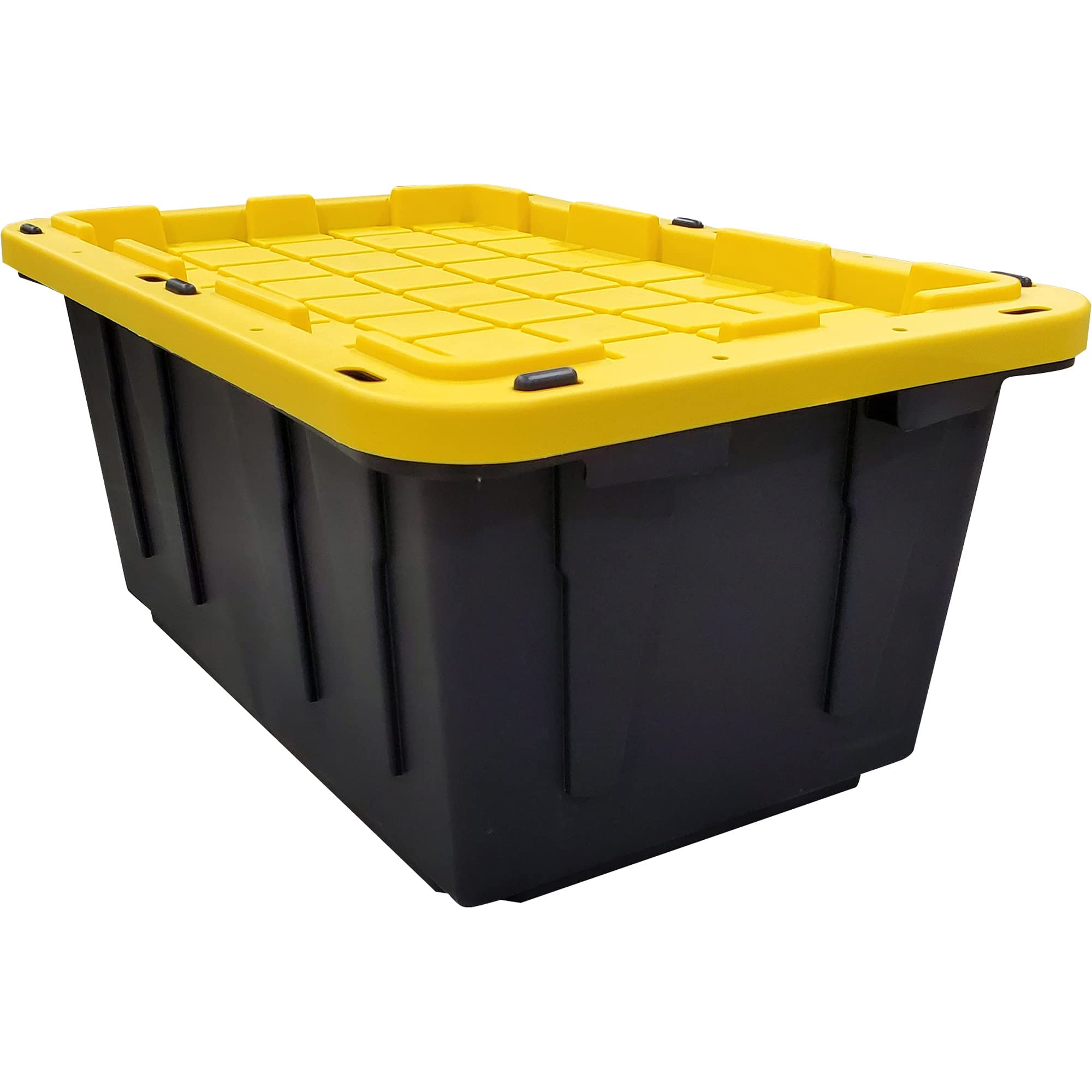 17-Gallon Heavy-Duty Black & Yellow Tote Box - Durable Storage Container for Tools, Camping Gear & Work Supplies | Perfect for Job Sites, Garage Organization & Outdoor Adventures