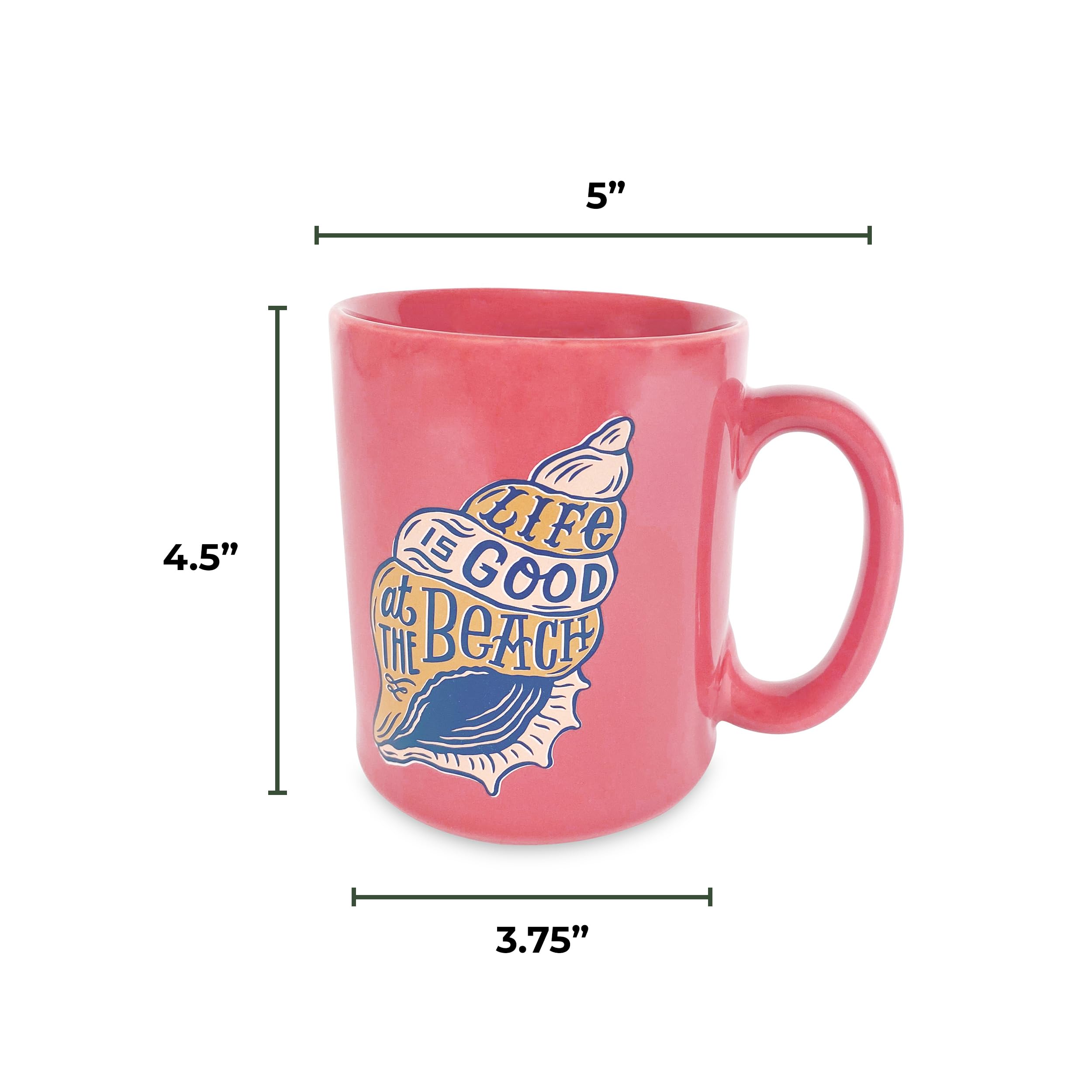 Coral Ceramic Coffee Mug 16oz - Espresso & Tea Cup for Beach Life